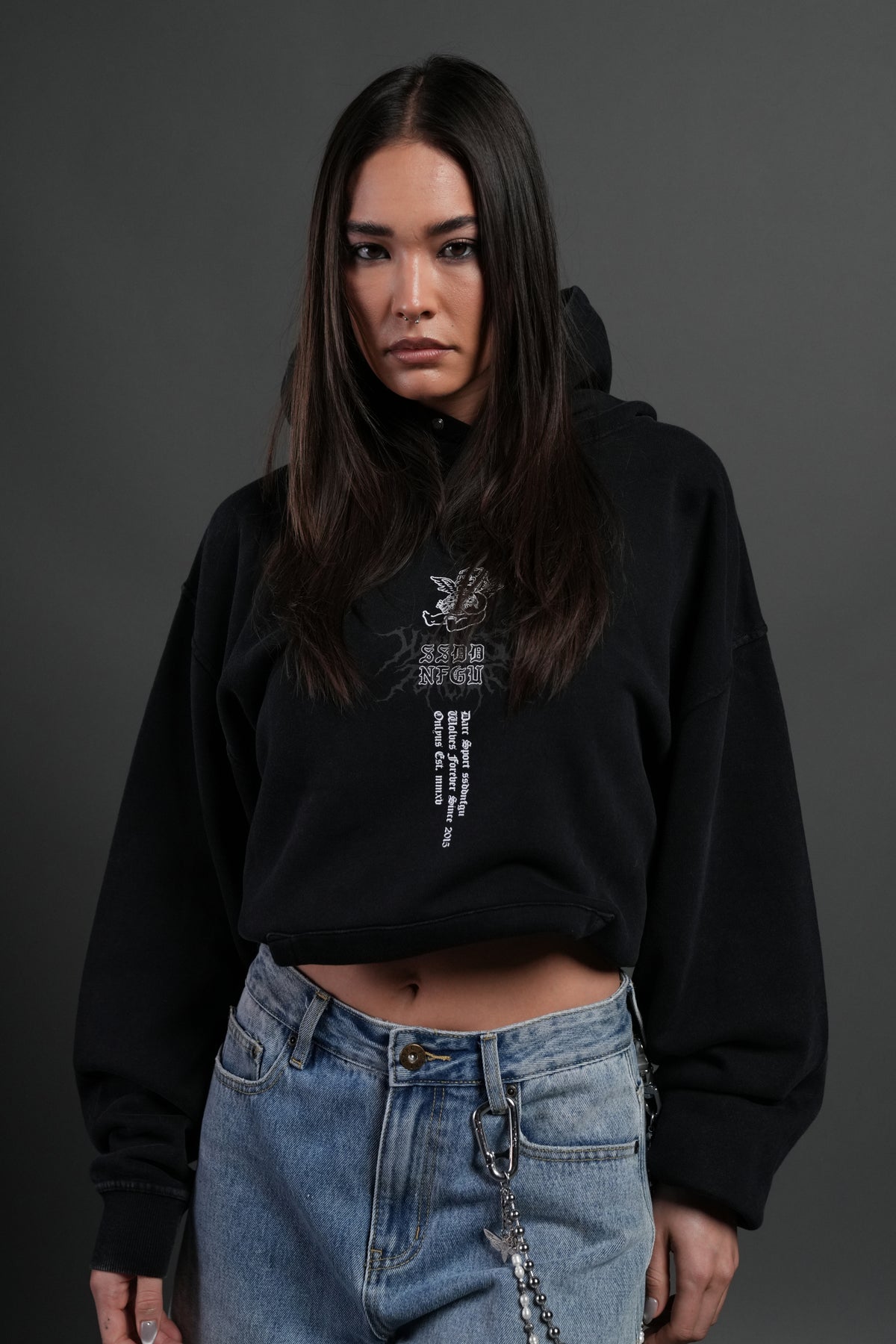 No Weapon Hesh Pierce Hoodie in Black