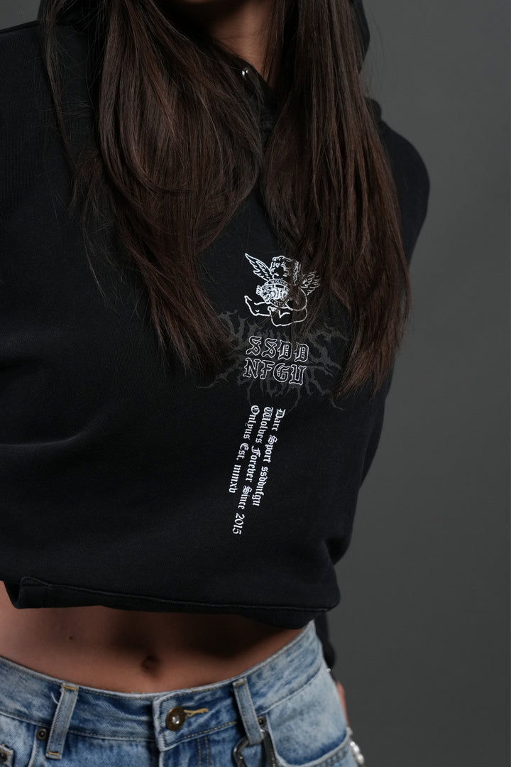 No Weapon Hesh Pierce Hoodie in Black