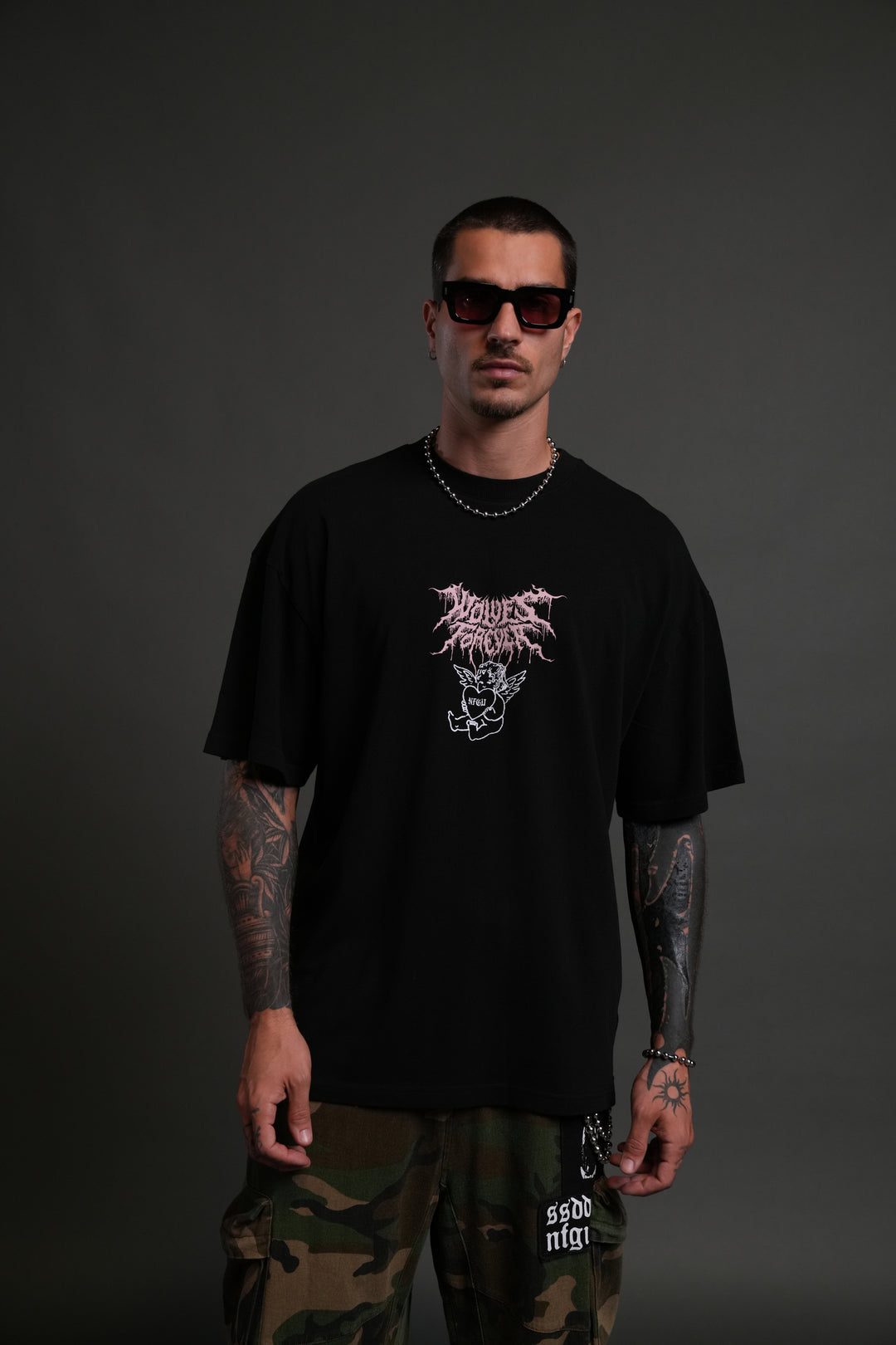 Cherub Core "Premium" Oversized Tee in Black