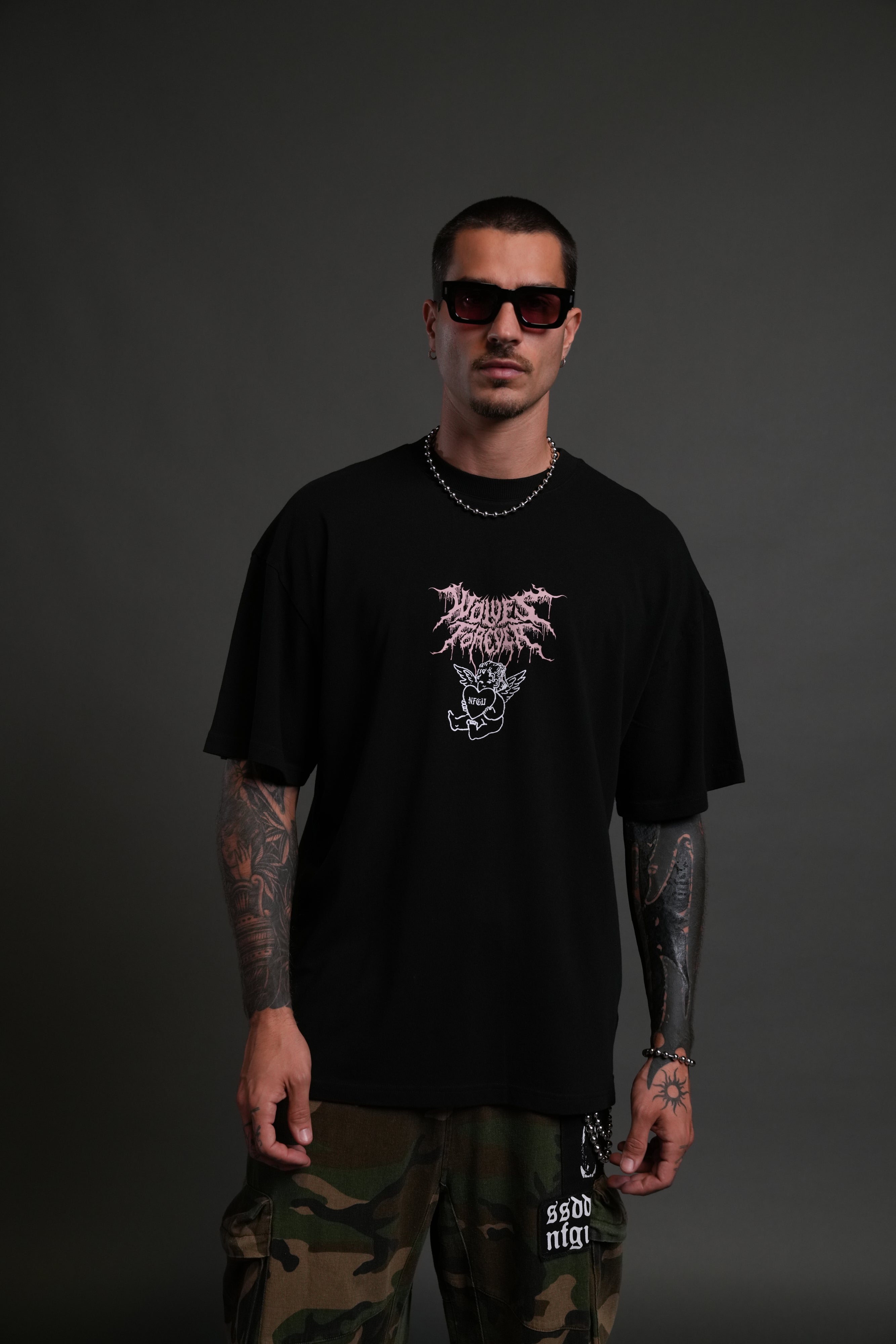 Cherub Core "Premium" Oversized Tee in Black