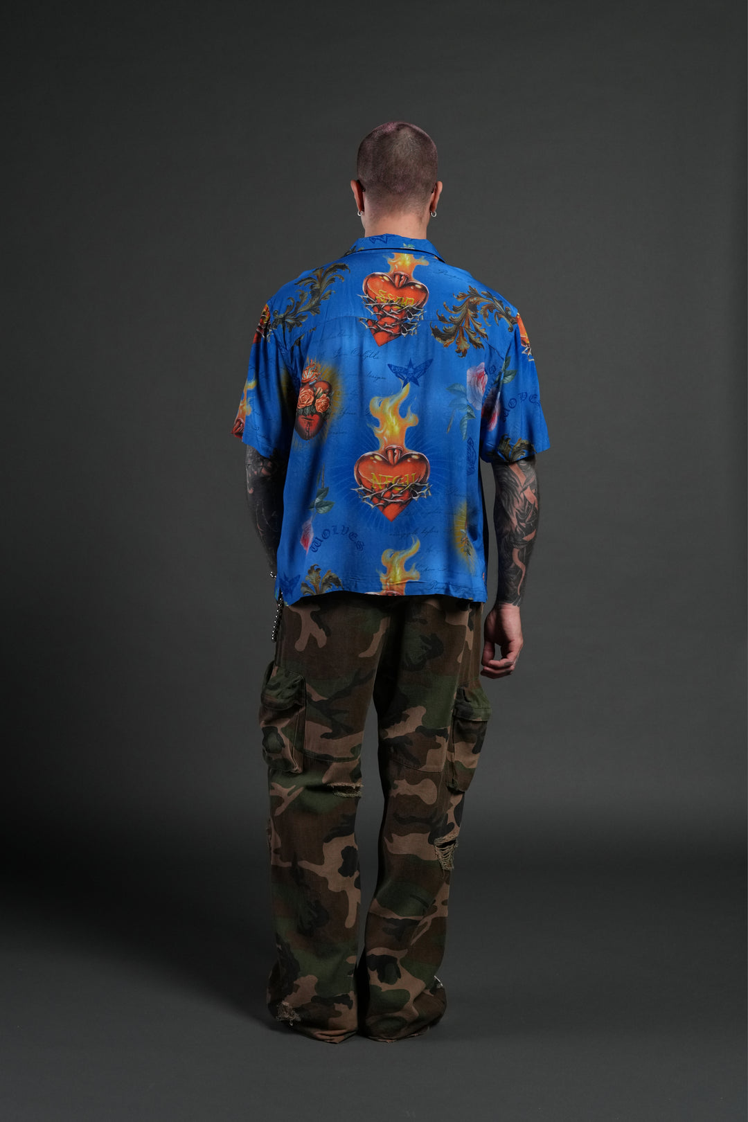 Sacred Path Mid-Length Button Up in Corazon de Fuego