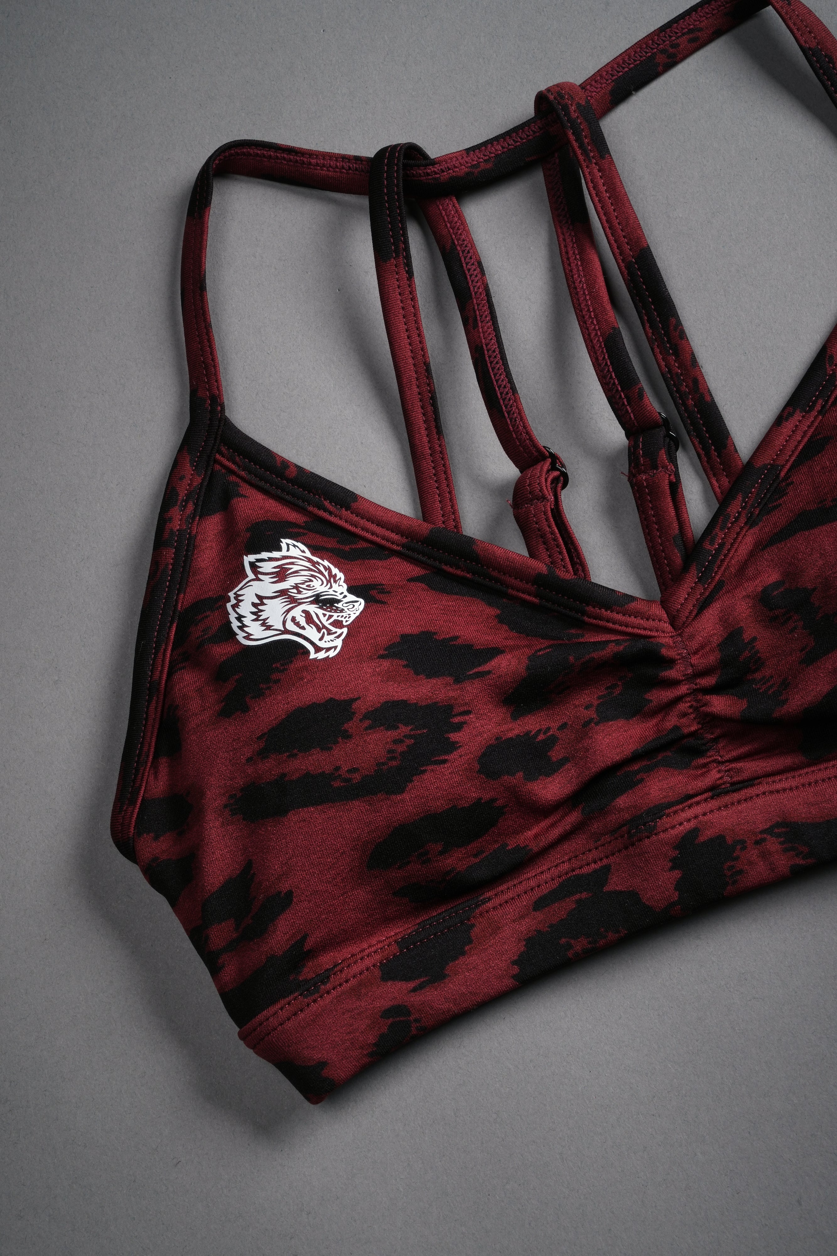 Single Wolf "Everson" Alexa Seamless Bra in Cherry Red Leopard