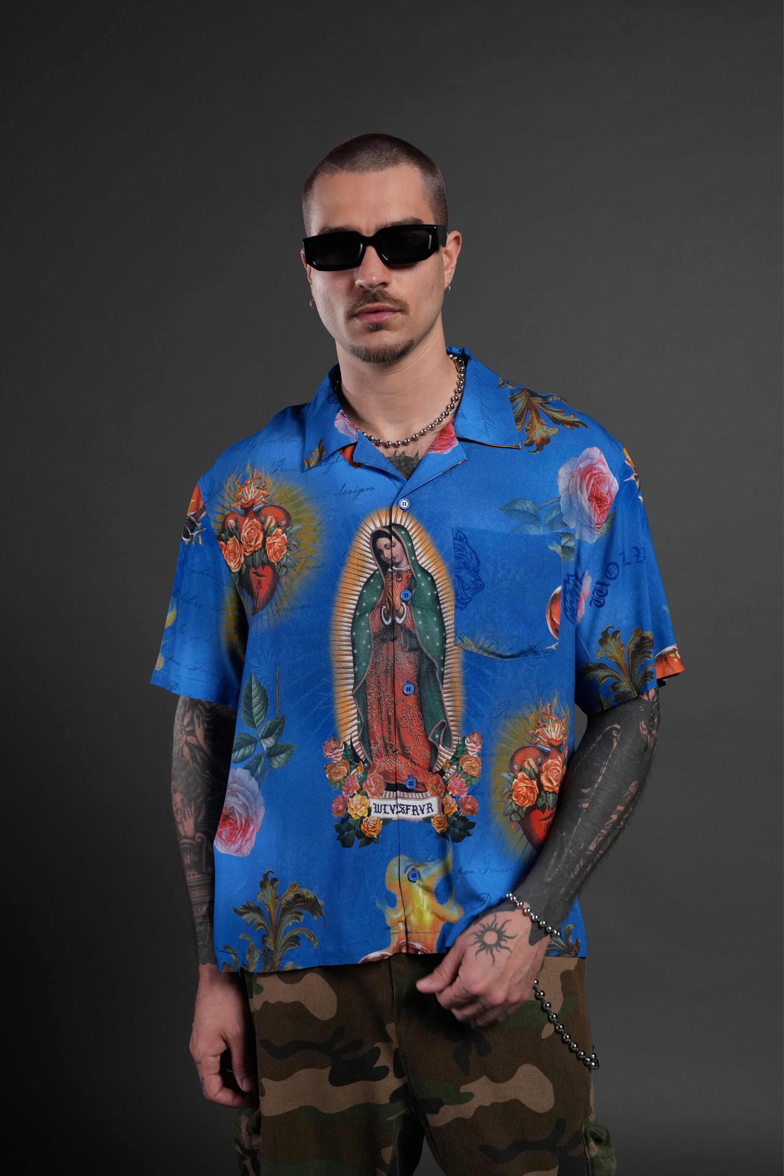 Sacred Path Mid-Length Button Up in Corazon de Fuego