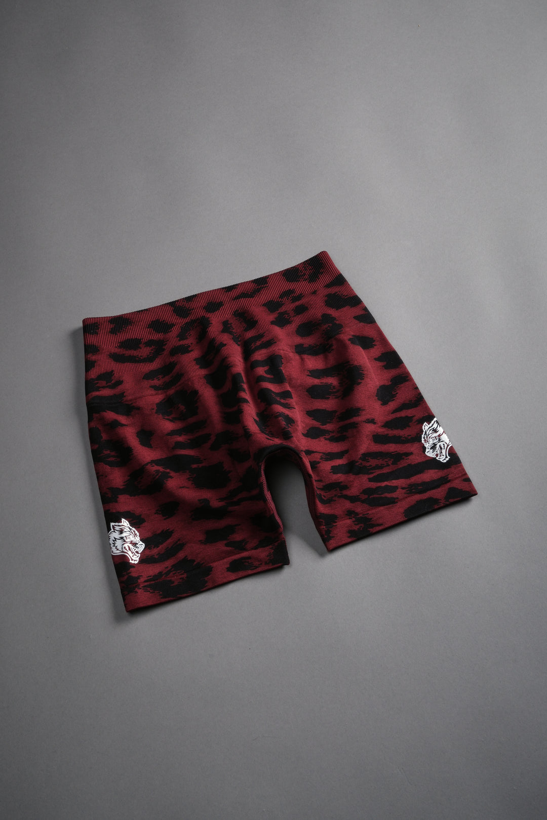 Dual Wolf Everson Seamless "Sierra" Shorts in Cherry Red Leopard