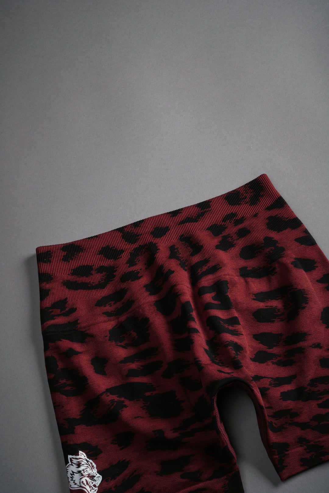 Dual Wolf Everson Seamless "Sierra" Shorts in Cherry Red Leopard