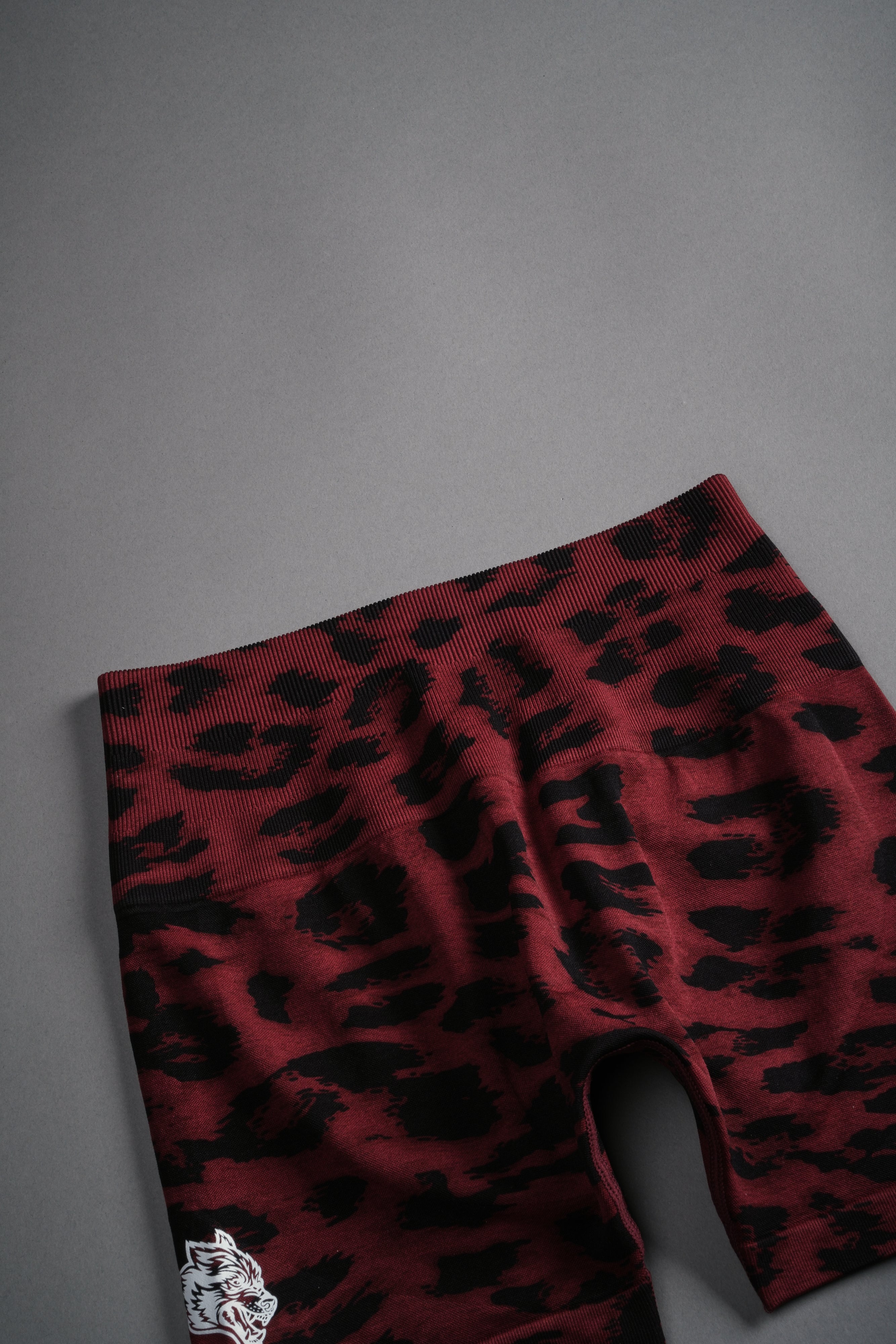 Dual Wolf Everson Seamless "Sierra" Shorts in Cherry Red Leopard