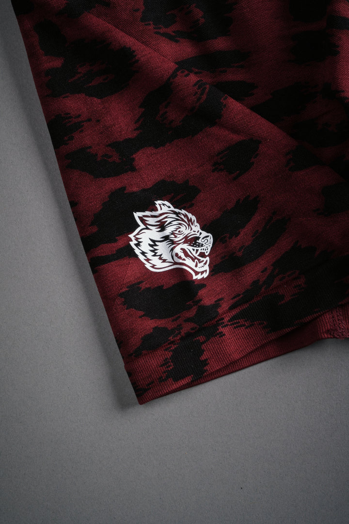 Dual Wolf Everson Seamless "Sierra" Shorts in Cherry Red Leopard