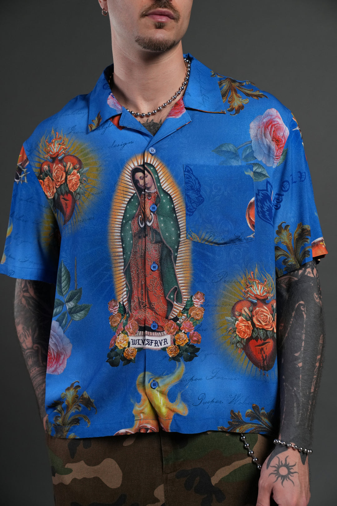 Sacred Path Mid-Length Button Up in Corazon de Fuego