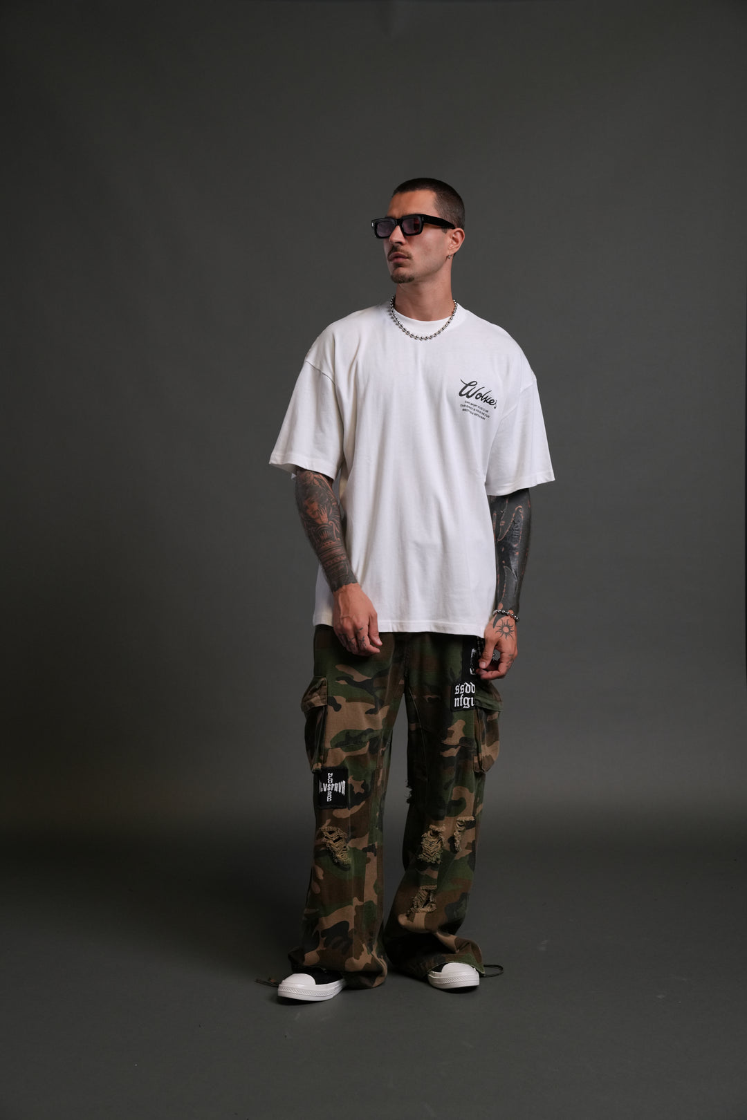 Western Wolves Forever "Premium" Oversized Tee in Cream