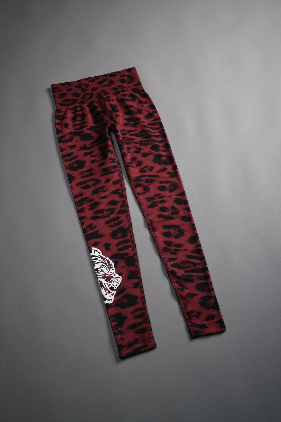 Big Wolf "Everson" Scrunch Leggings in Cherry Red Leopard
