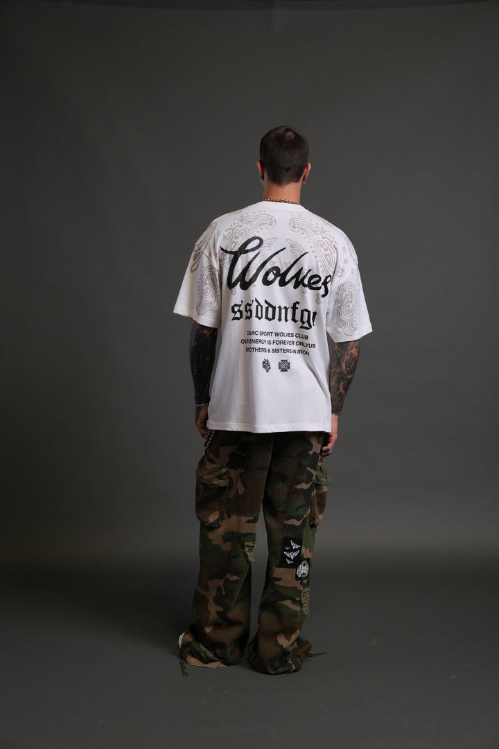 Western Wolves Forever "Premium" Oversized Tee in Cream