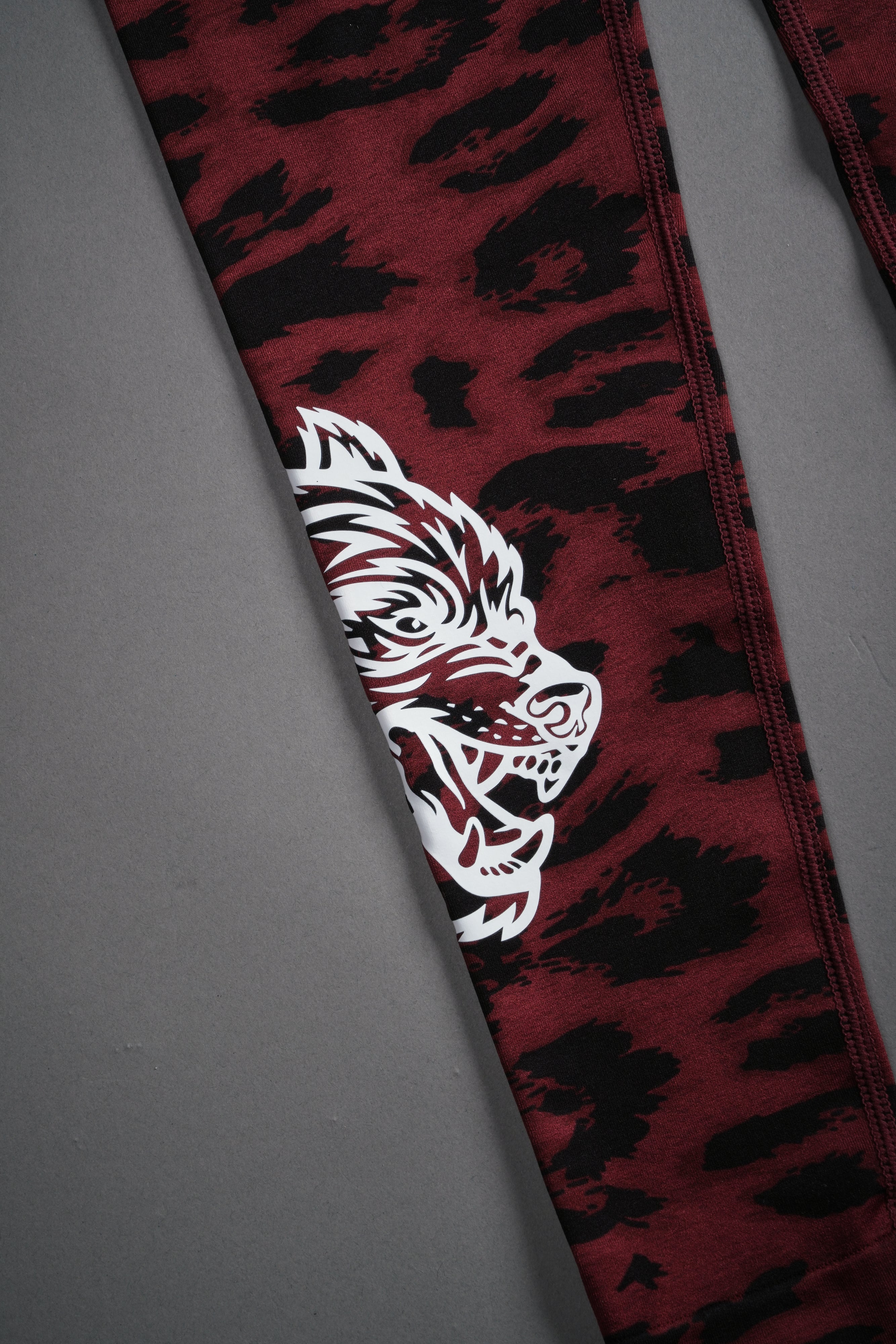 Big Wolf "Everson" Scrunch Leggings in Cherry Red Leopard