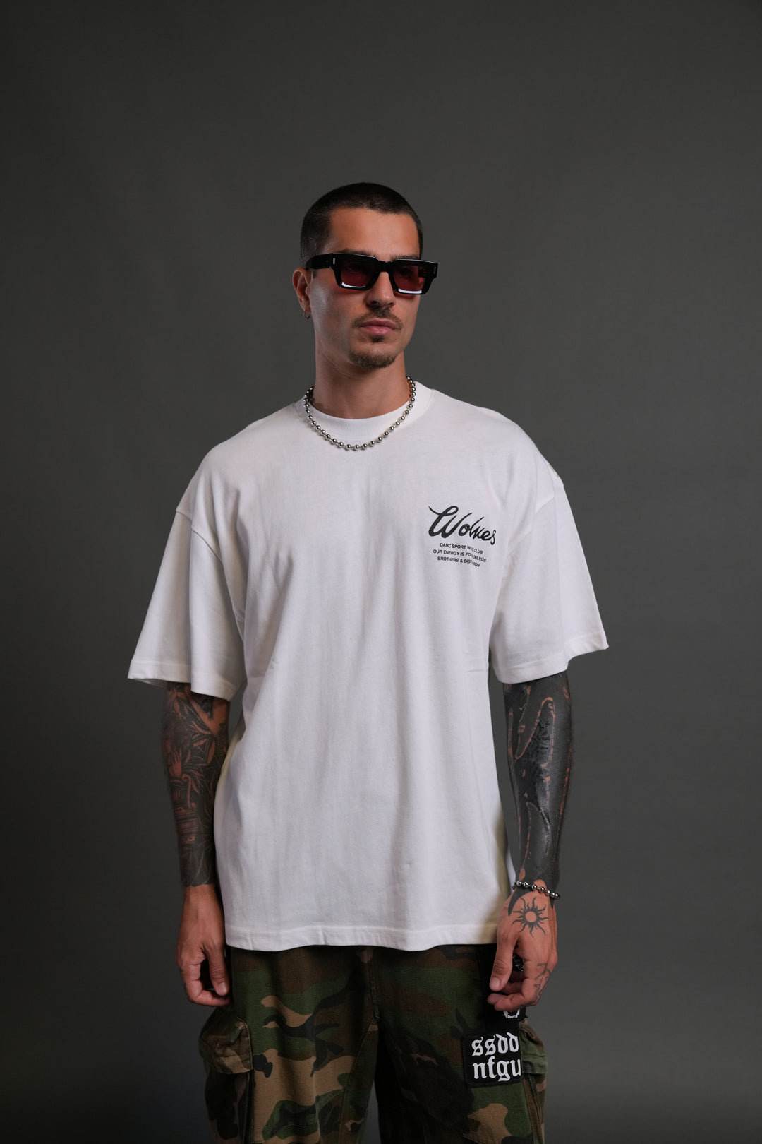 Western Wolves Forever "Premium" Oversized Tee in Cream
