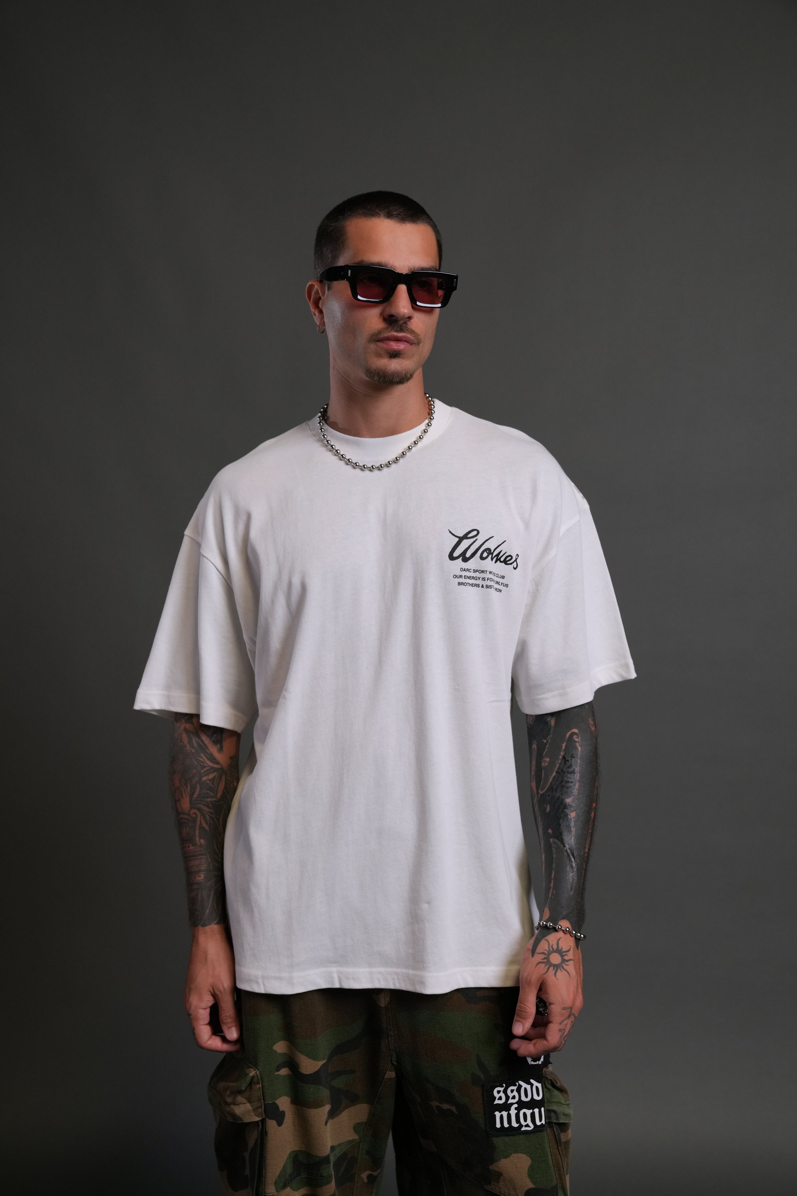 Western Wolves Forever "Premium" Oversized Tee in Cream
