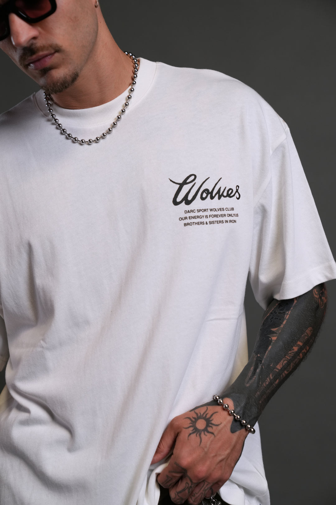 Western Wolves Forever "Premium" Oversized Tee in Cream