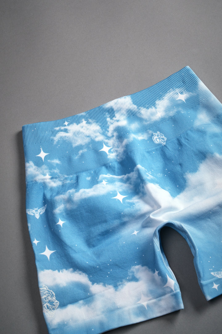 Dual Finite Code Everson Seamless "Training" Shorts in Greek Stone Starry Sky