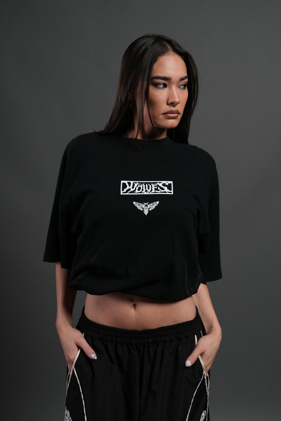 Death's-Head Premium Oversized Tee in Black