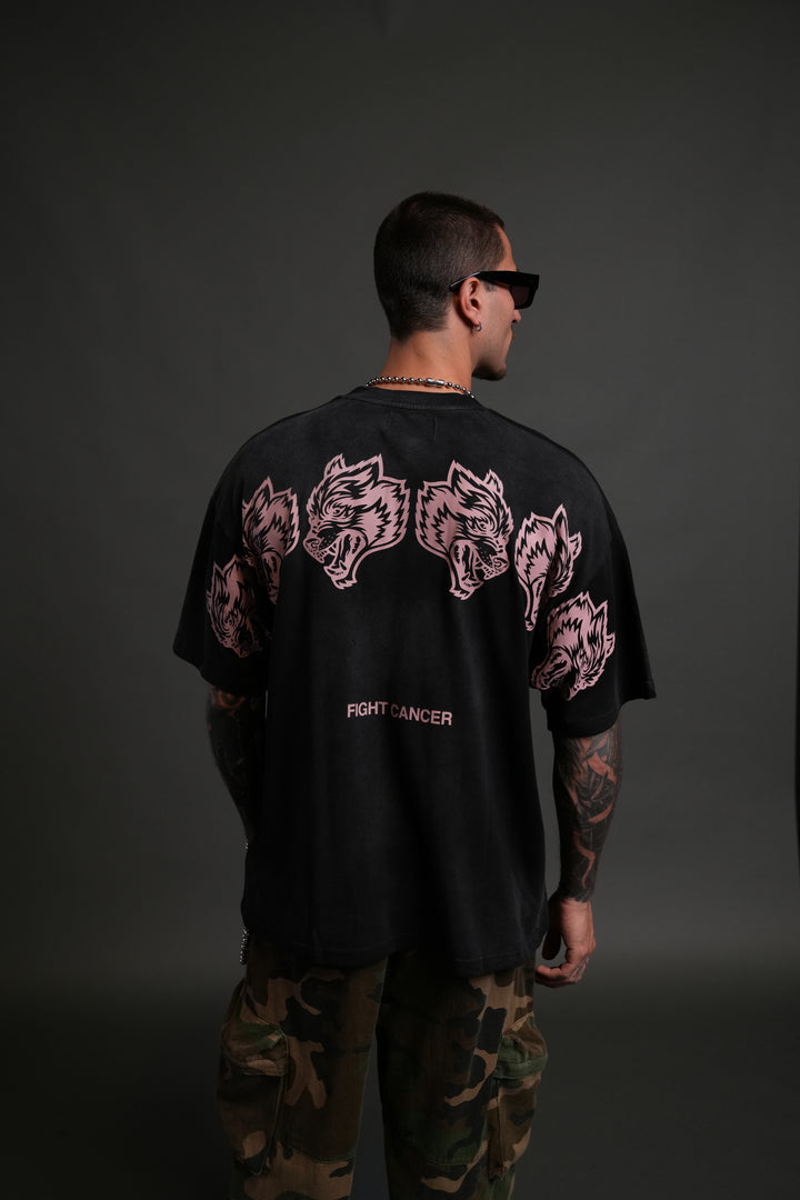 Wolves Have Your Back "Premium" Oversized Tee in Black Halo Wash