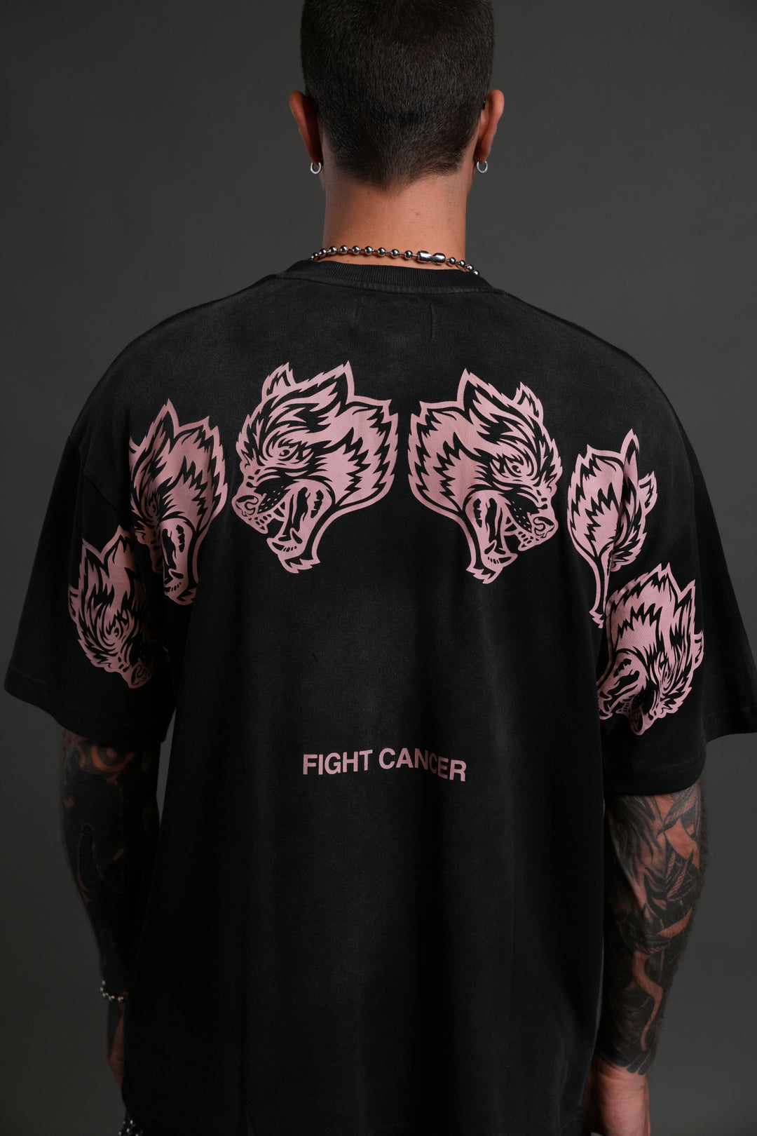 Wolves Have Your Back "Premium" Oversized Tee in Black Halo Wash