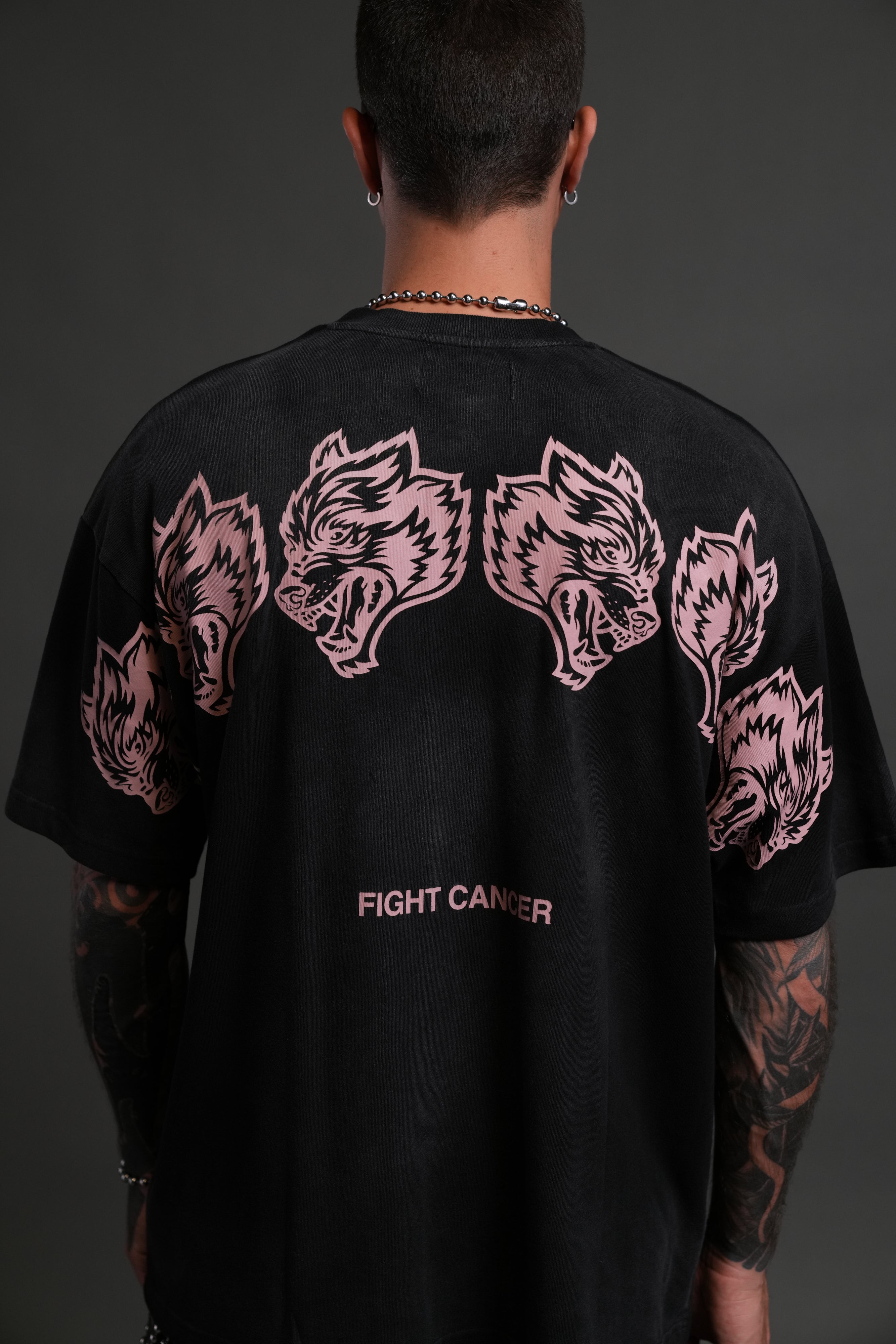 Wolves Have Your Back "Premium" Oversized Tee in Black Halo Wash