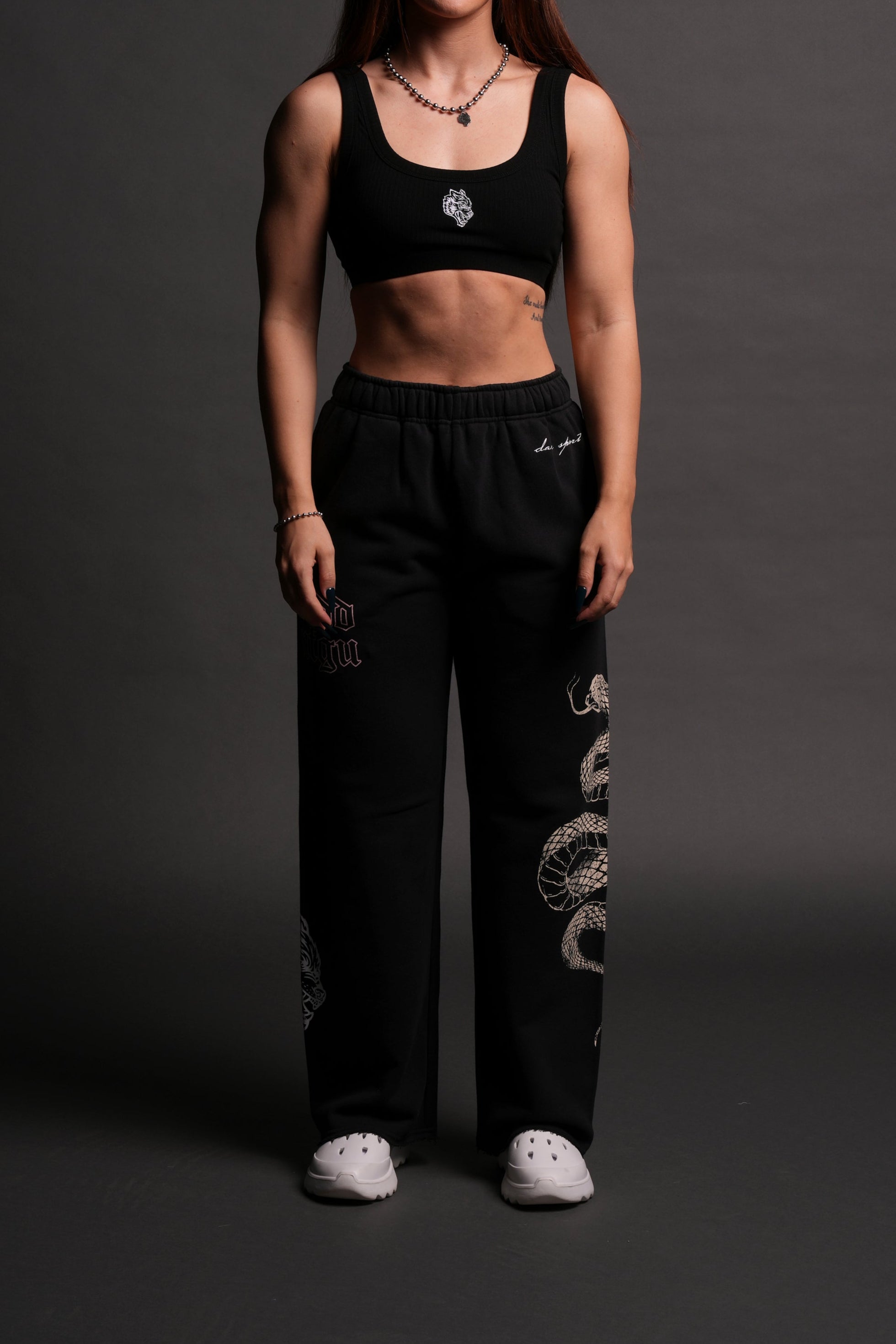 New Beginnings She Big Cozy Cargo Sweats in Black