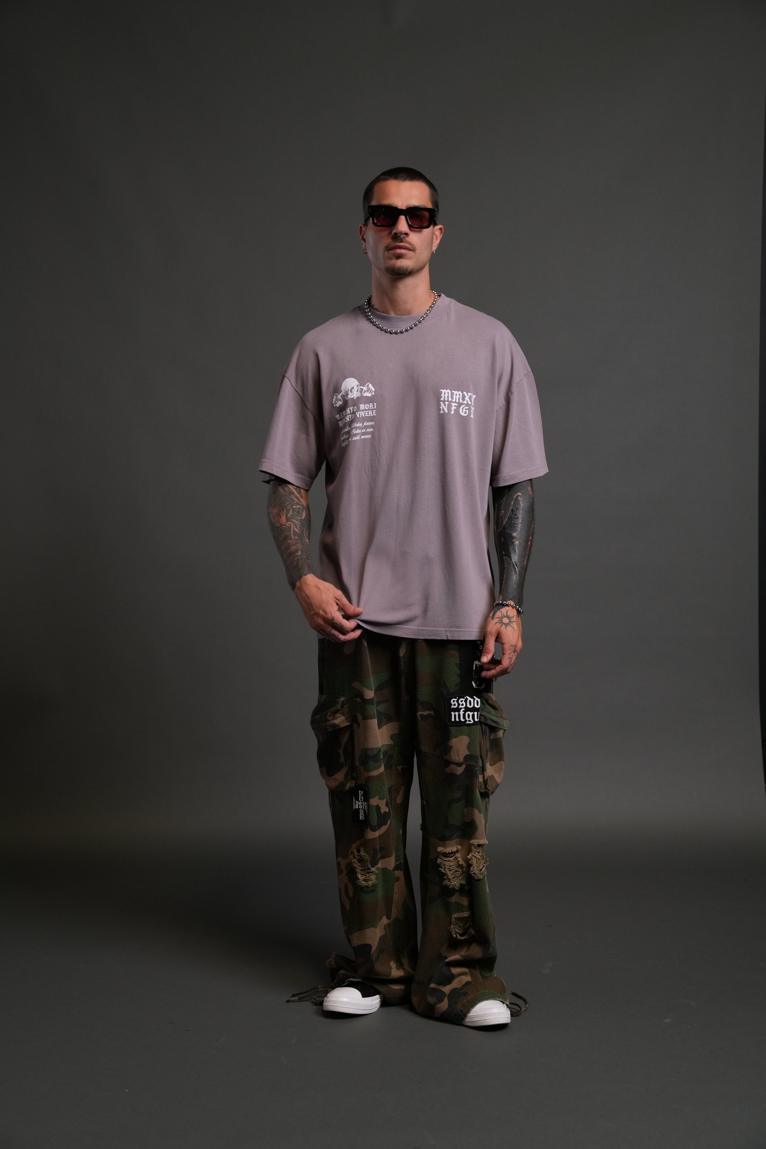 Yesterday's Gone "Premium" Oversized Tee in Pale Gray