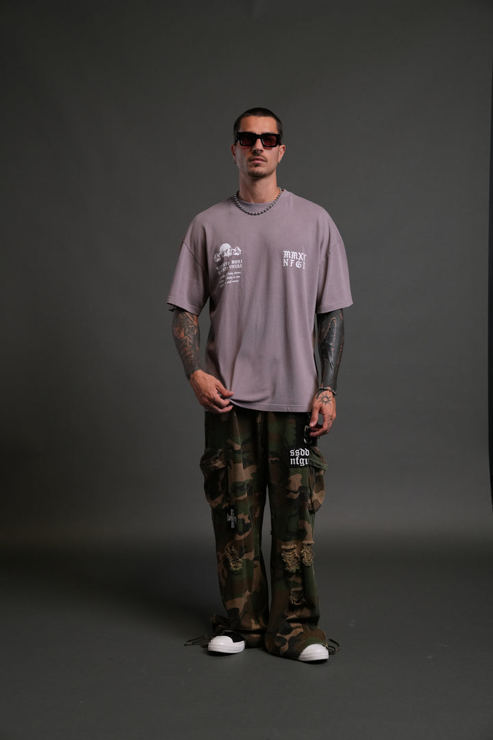 Yesterday's Gone "Premium" Oversized Tee in Pale Gray