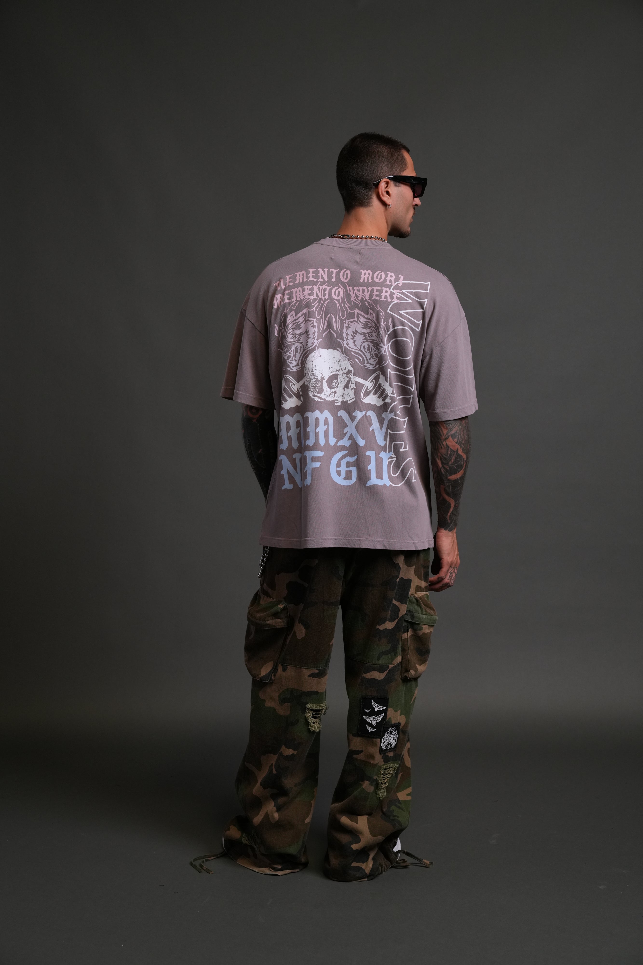 Yesterday's Gone "Premium" Oversized Tee in Pale Gray