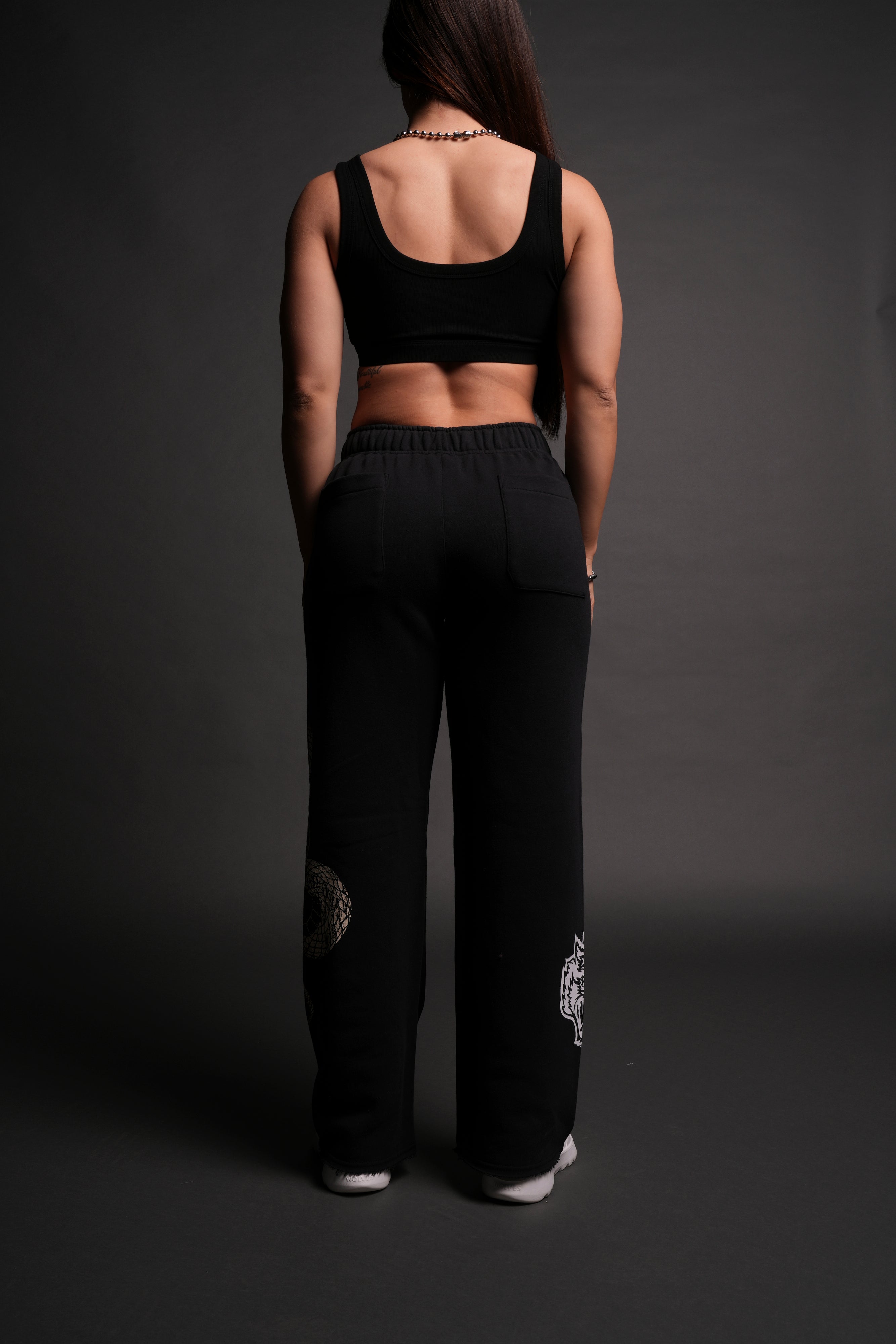 New Beginnings She Big Cozy Cargo Sweats in Black