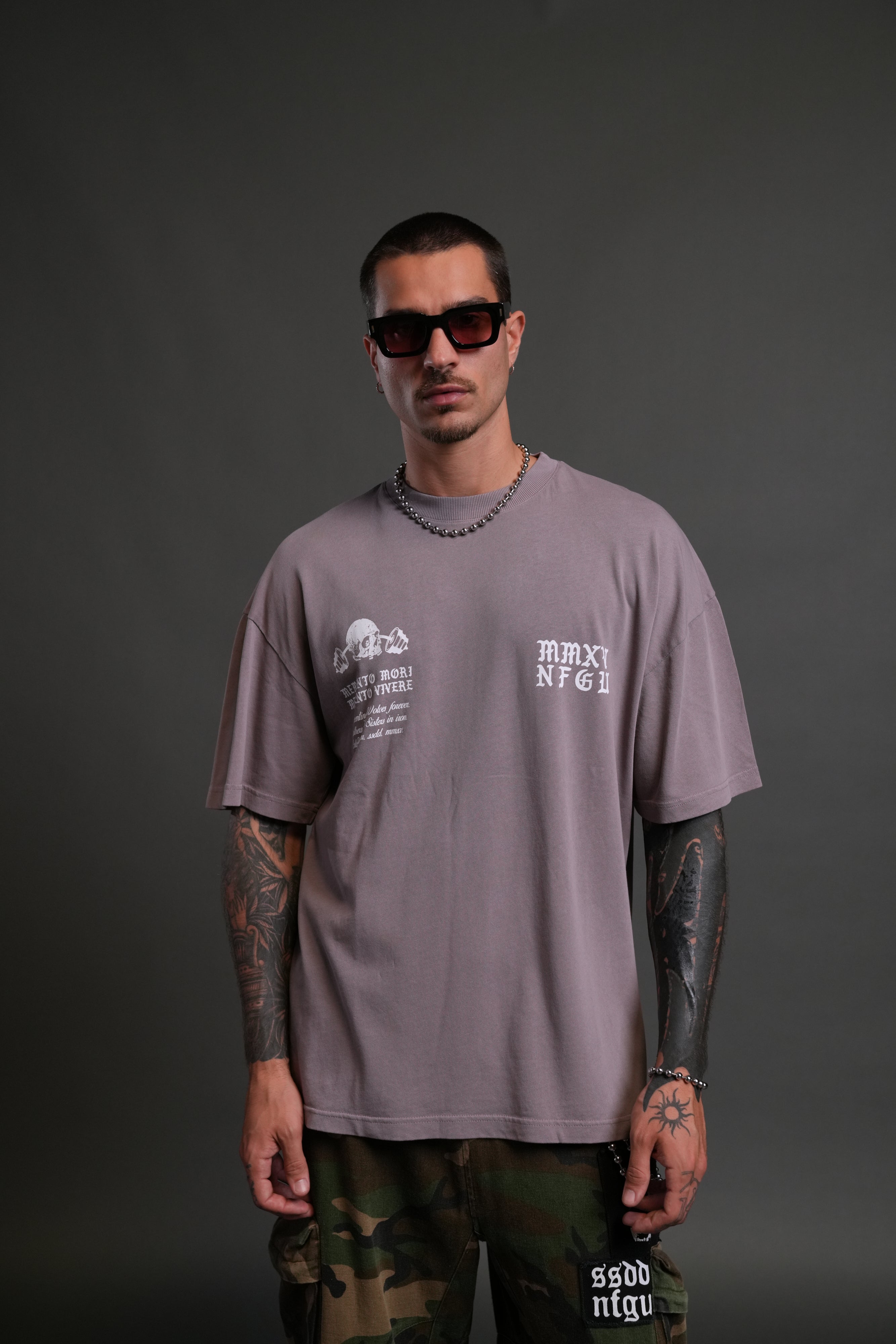 Yesterday's Gone "Premium" Oversized Tee in Pale Gray