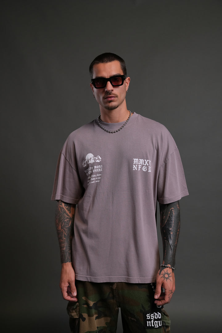 Yesterday's Gone "Premium" Oversized Tee in Pale Gray