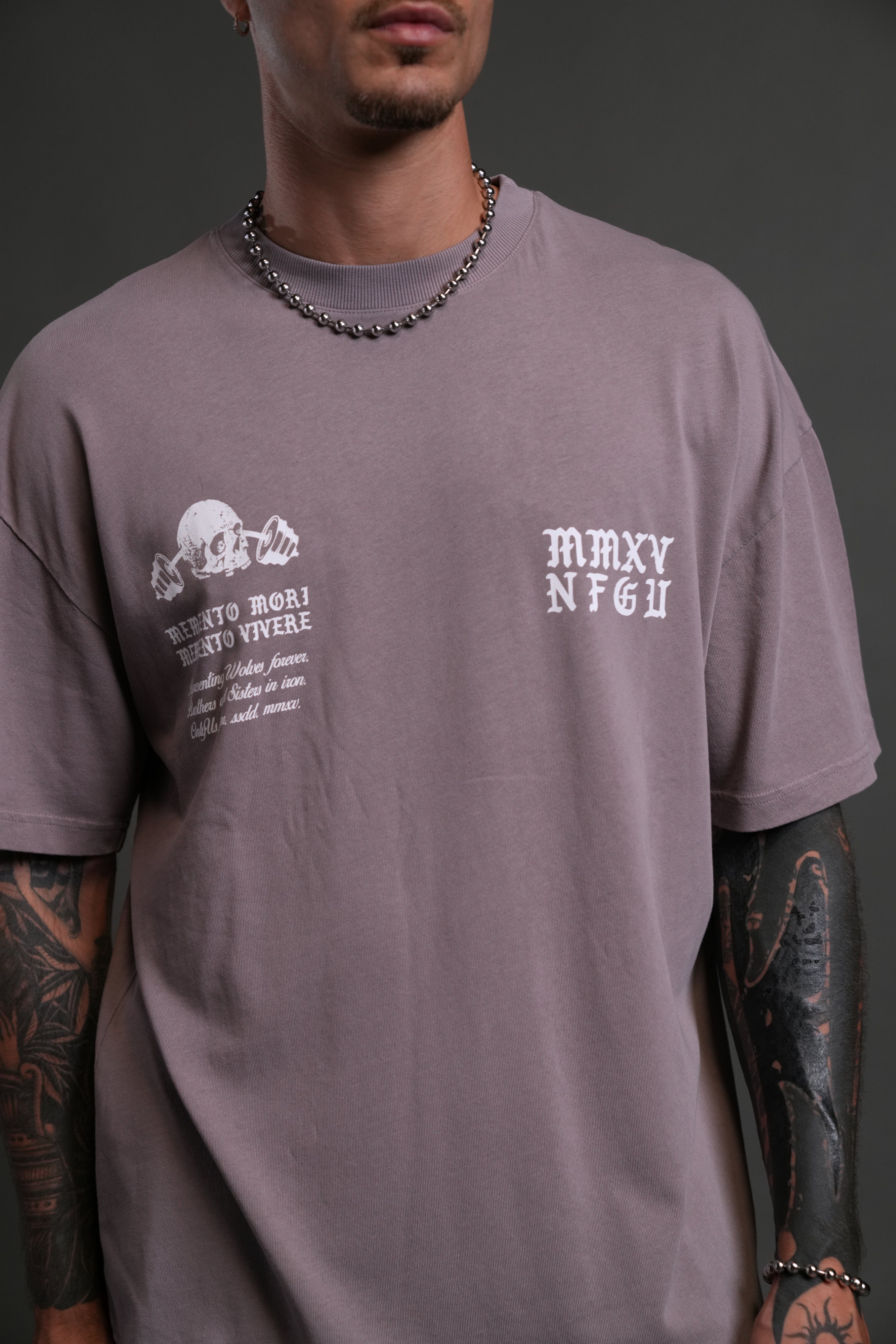 Yesterday's Gone "Premium" Oversized Tee in Pale Gray