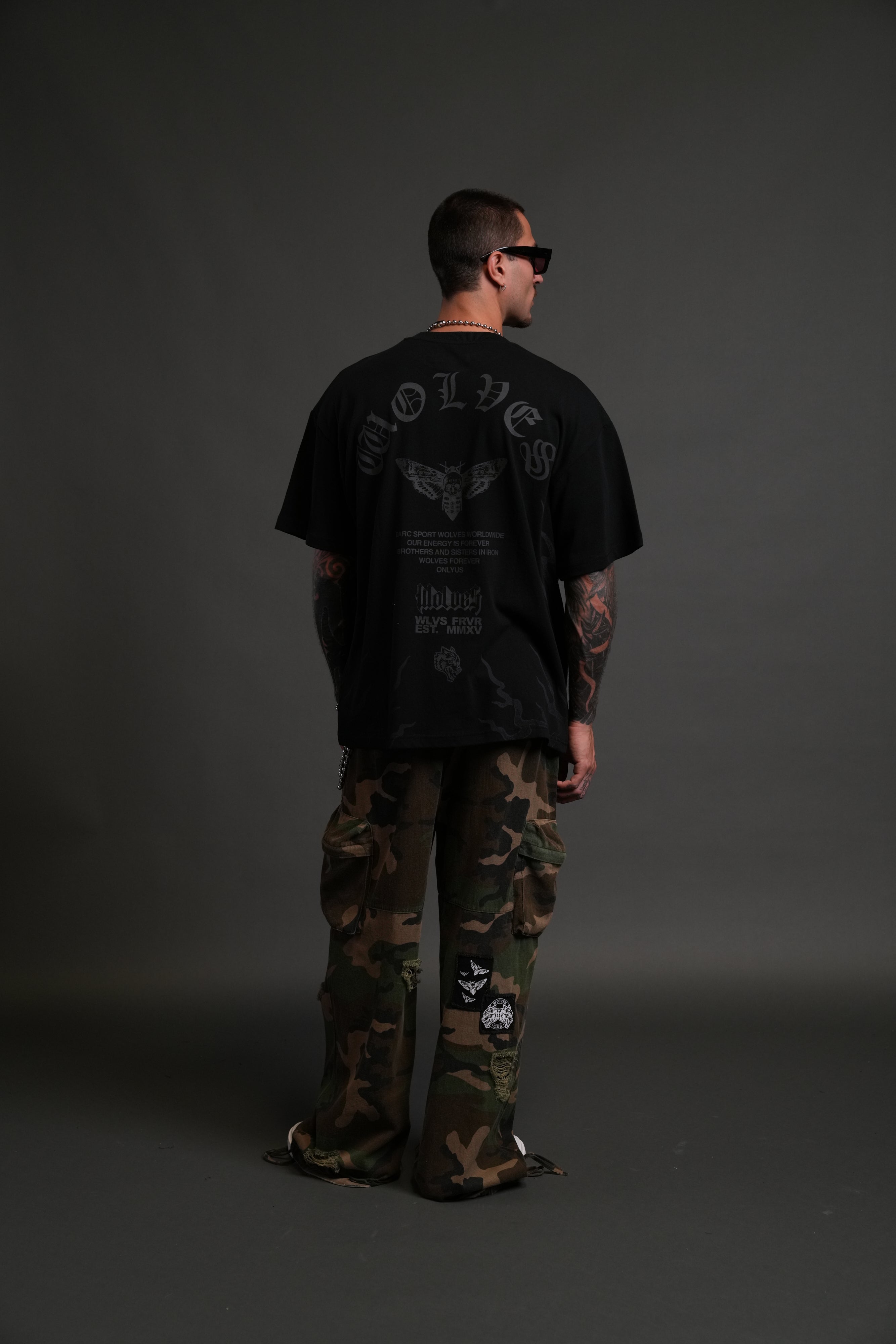 Wolves Never Back Down "Premium" Oversized Tee in Black