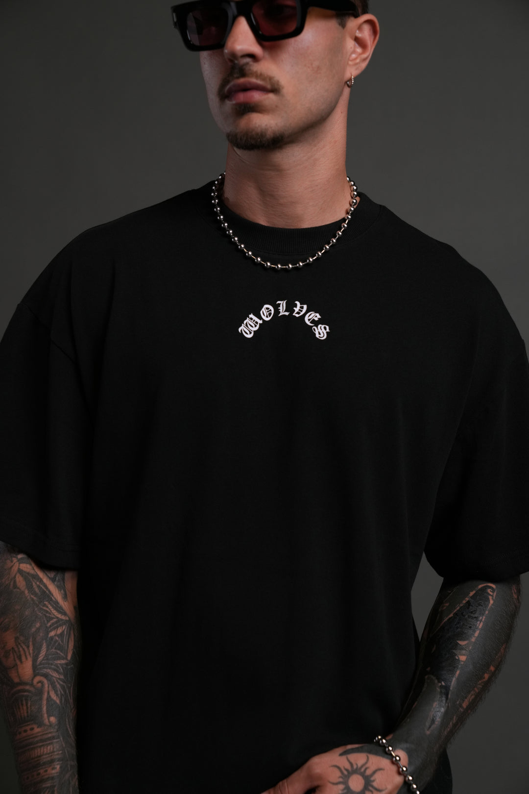 Wolves Never Back Down "Premium" Oversized Tee in Black