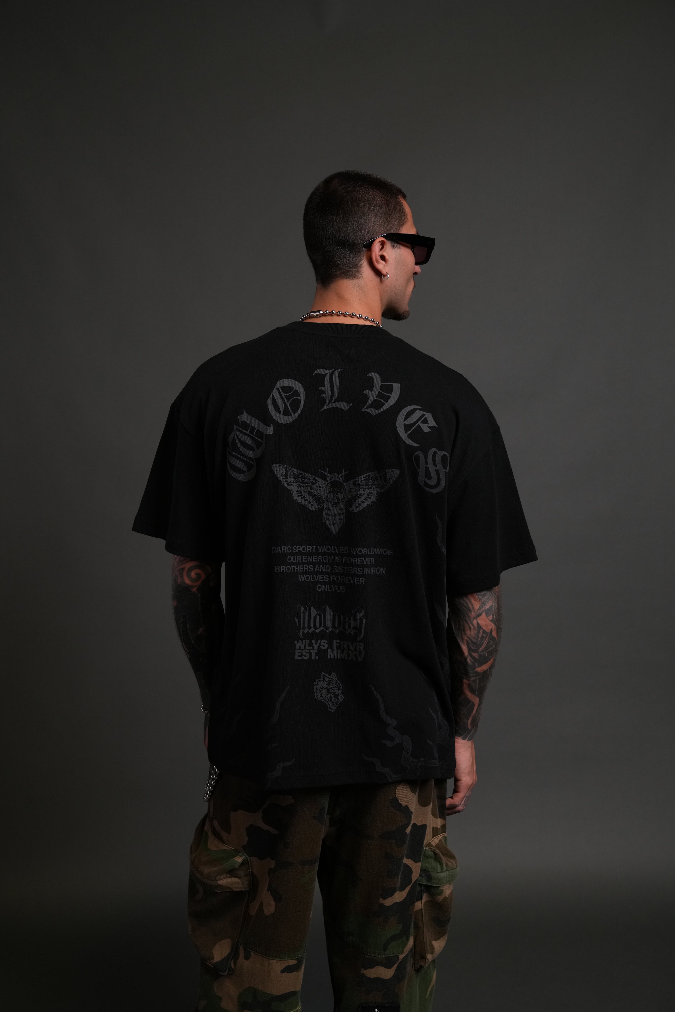 Wolves Never Back Down "Premium" Oversized Tee in Black
