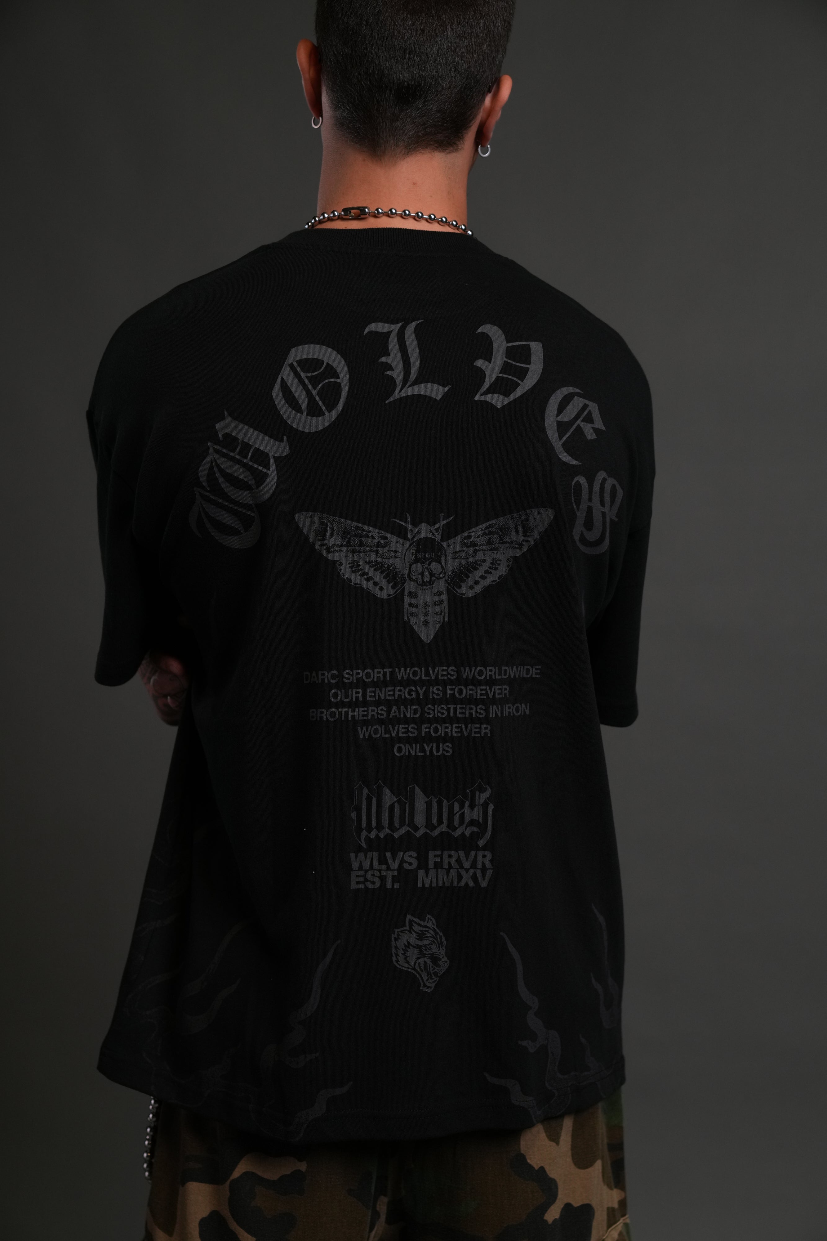 Wolves Never Back Down "Premium" Oversized Tee in Black