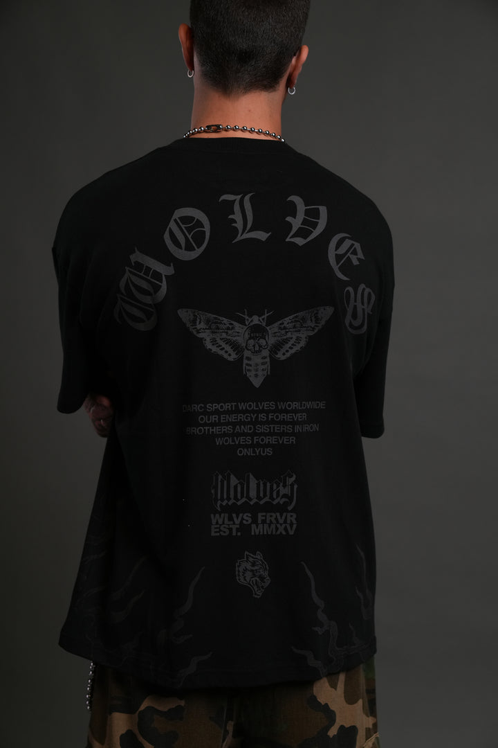 Wolves Never Back Down "Premium" Oversized Tee in Black