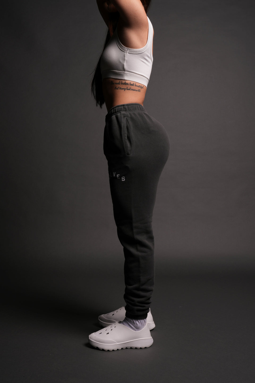 Big Wolf Pyramid She Post Lounge Sweats in Wolf Gray