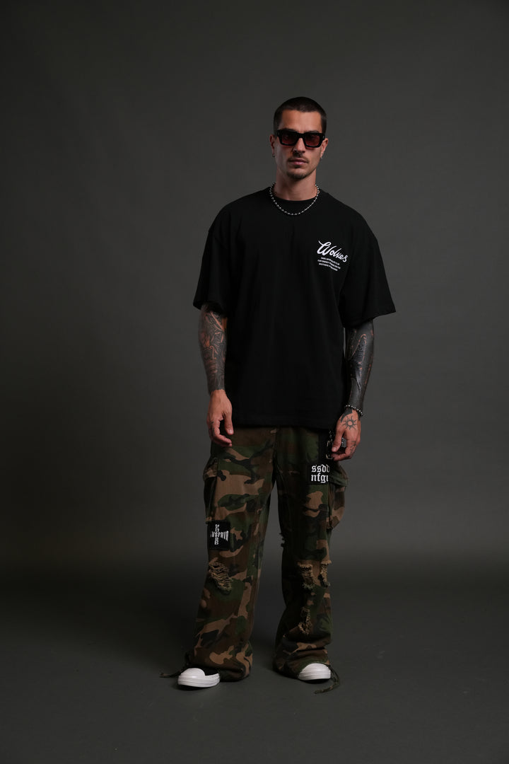 Western Wolves Forever "Premium" Oversized Tee in Black
