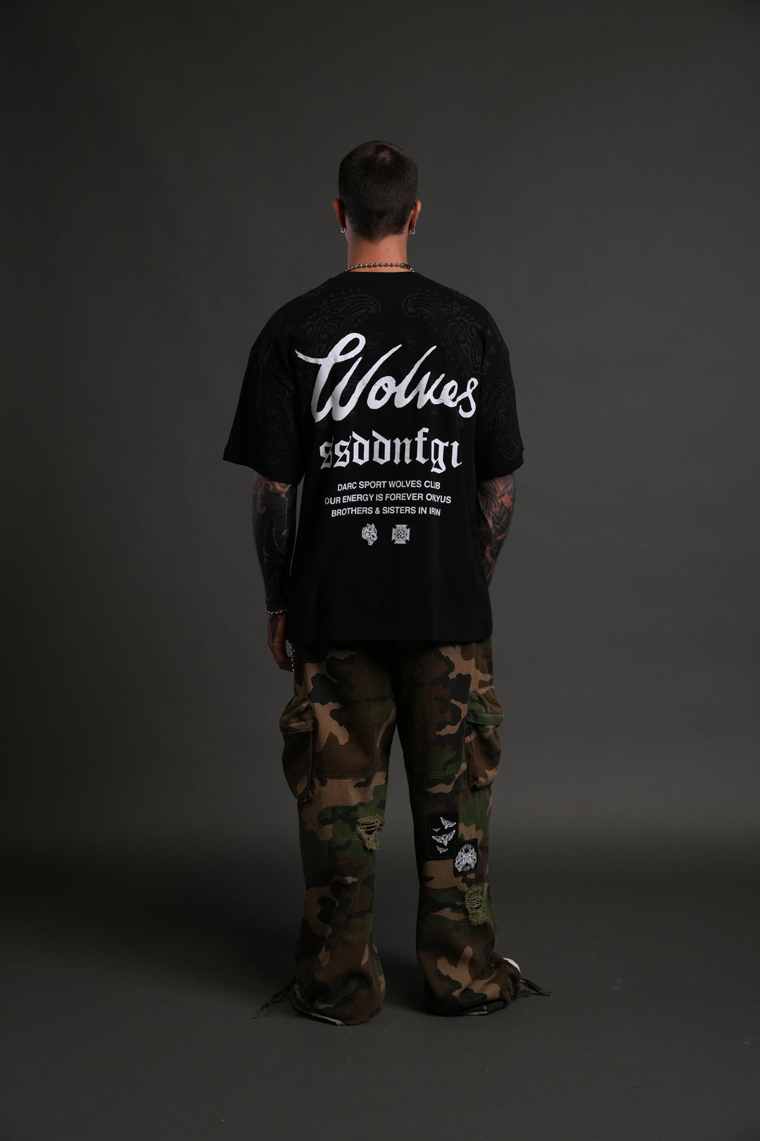 Western Wolves Forever "Premium" Oversized Tee in Black