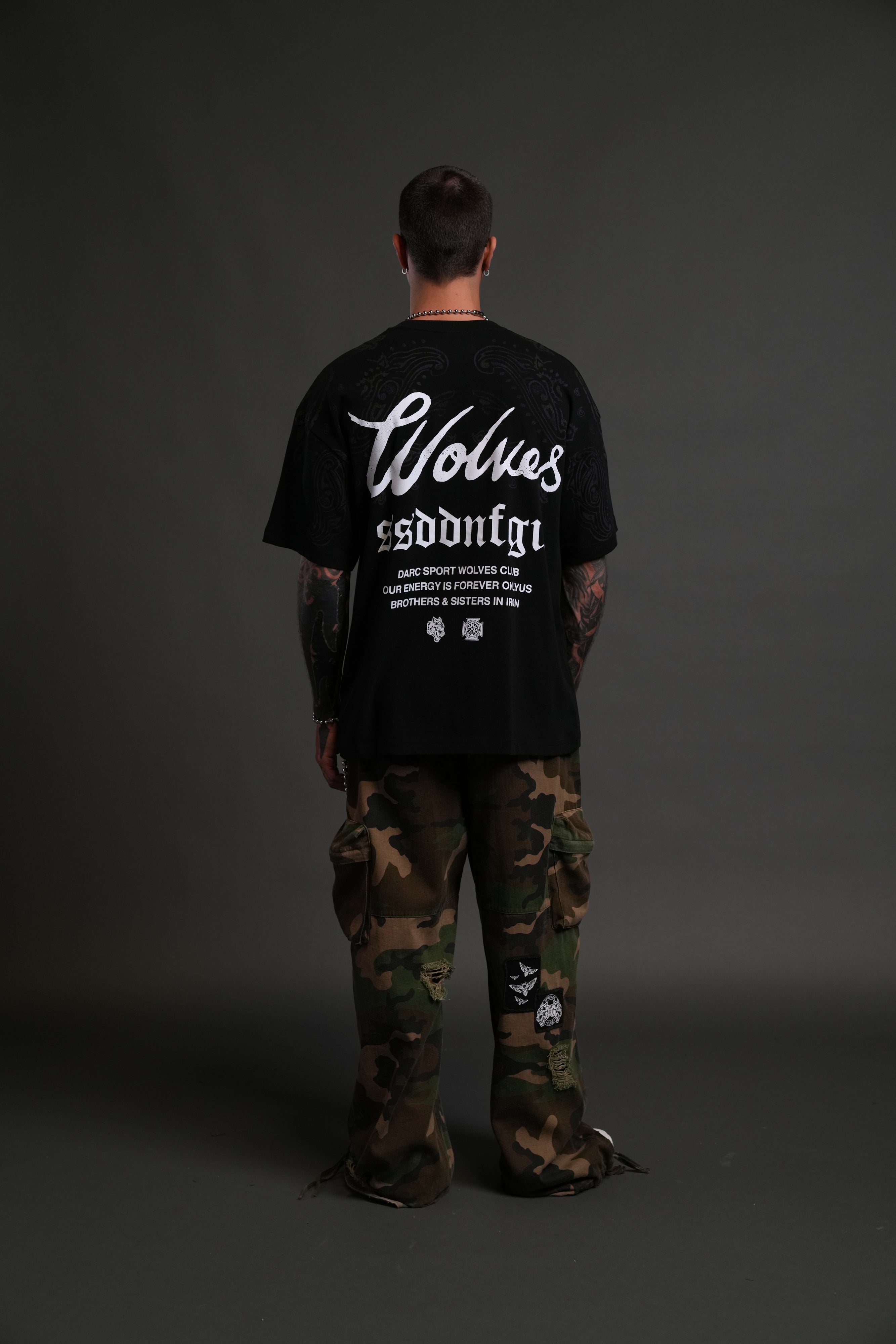 Western Wolves Forever "Premium" Oversized Tee in Black