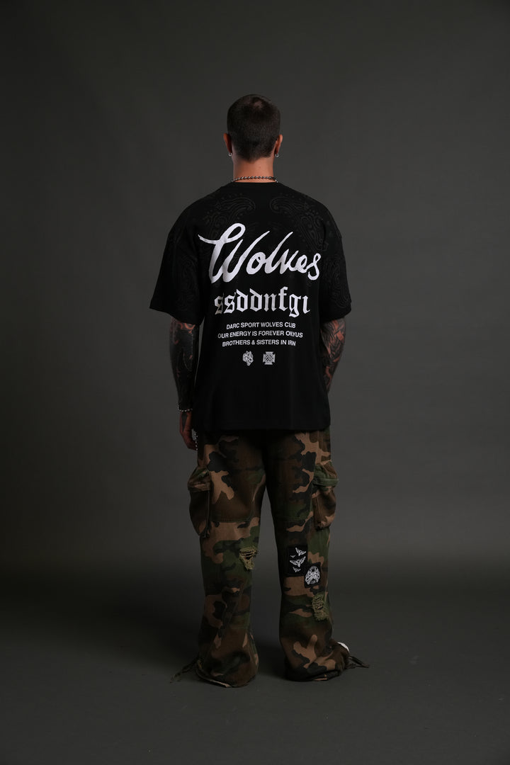 Western Wolves Forever "Premium" Oversized Tee in Black