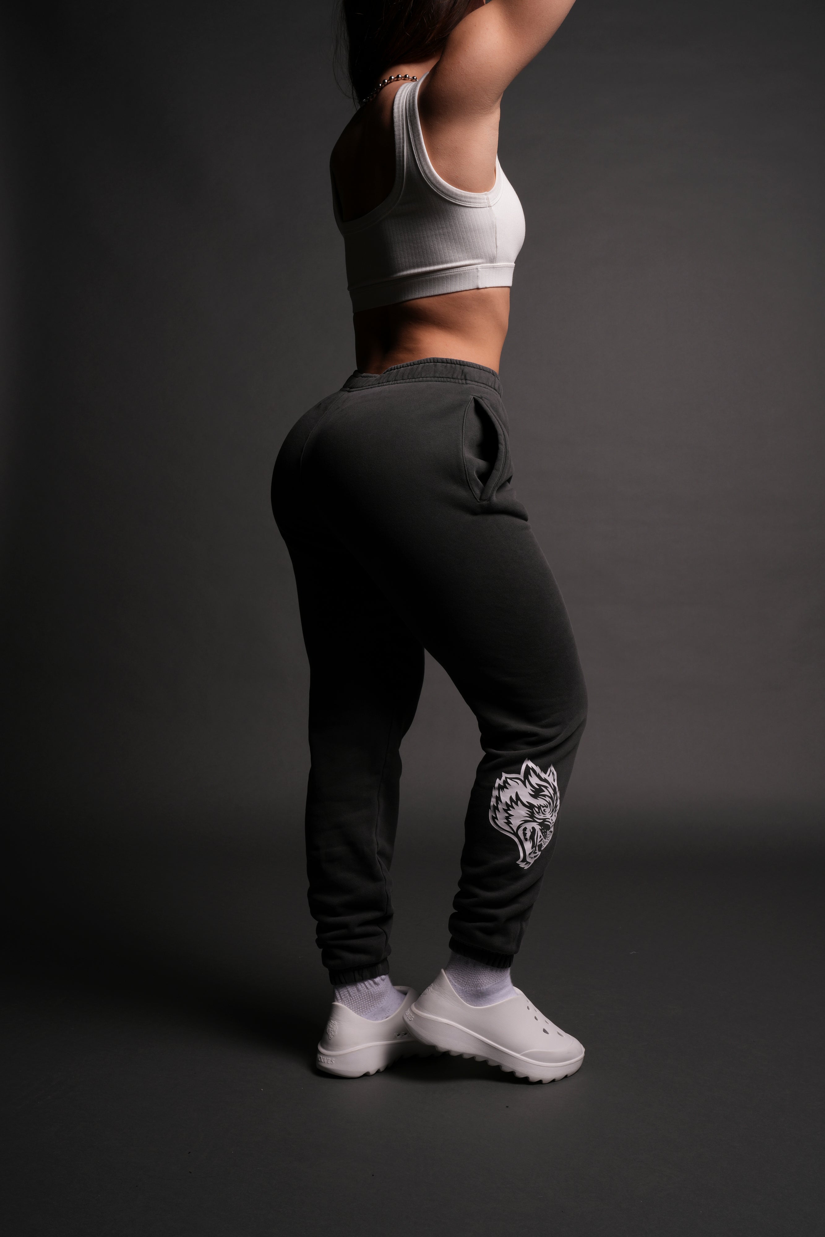 Big Wolf Pyramid She Post Lounge Sweats in Wolf Gray