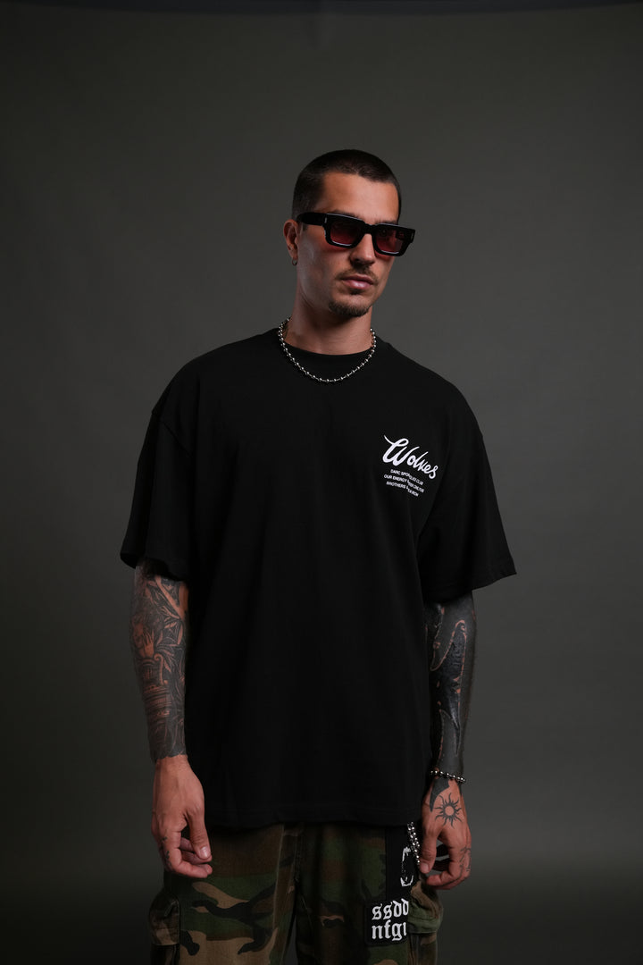 Western Wolves Forever "Premium" Oversized Tee in Black