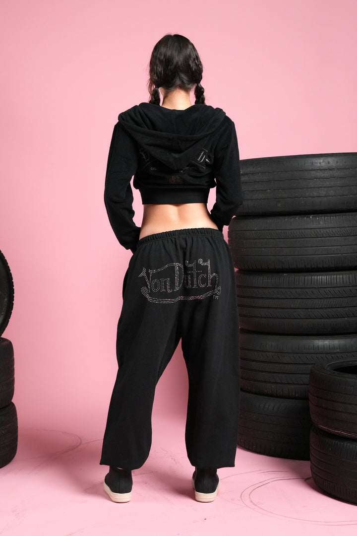 Y2Kulture Lightweight Lounger Sweat Pants in Black