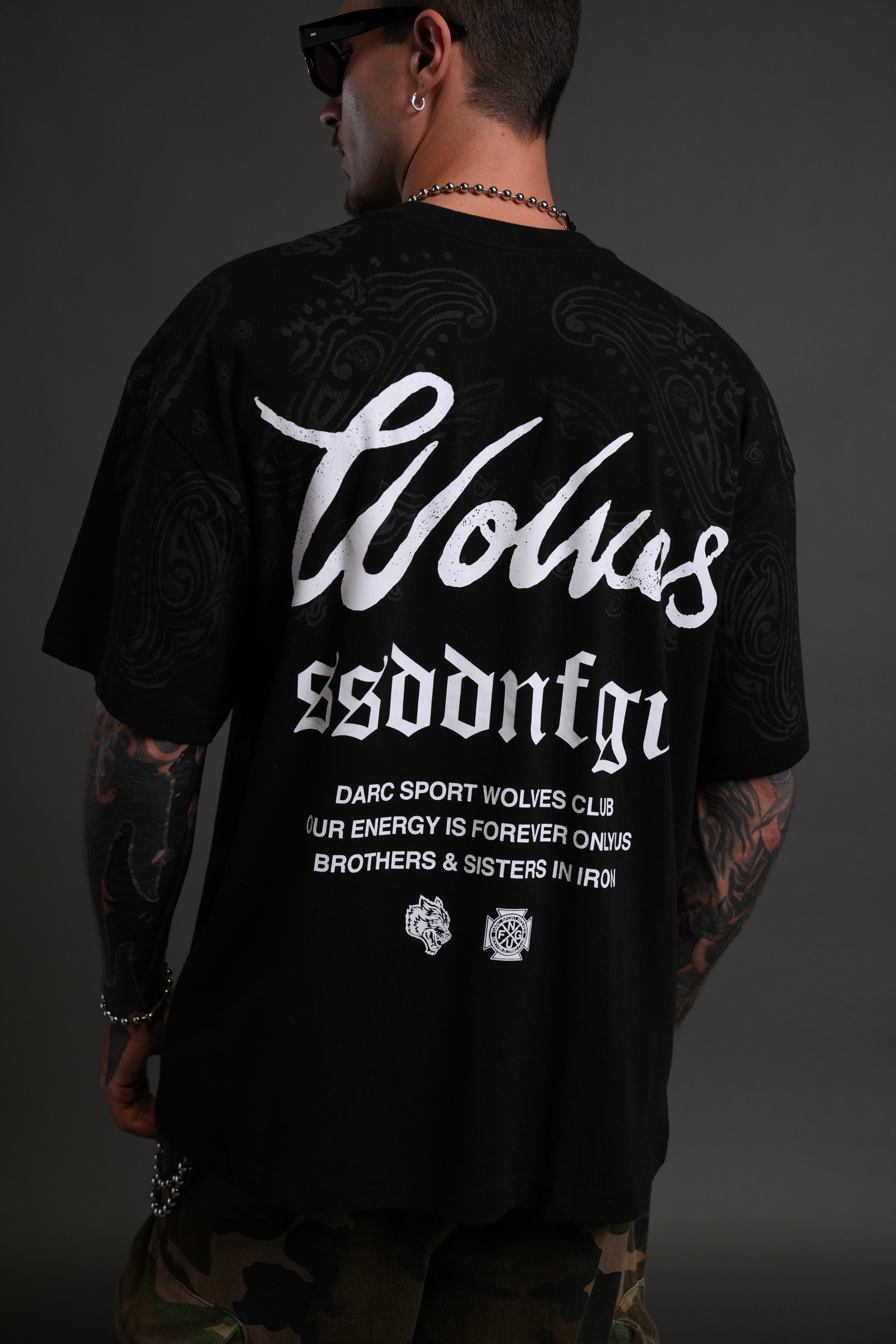 Western Wolves Forever "Premium" Oversized Tee in Black