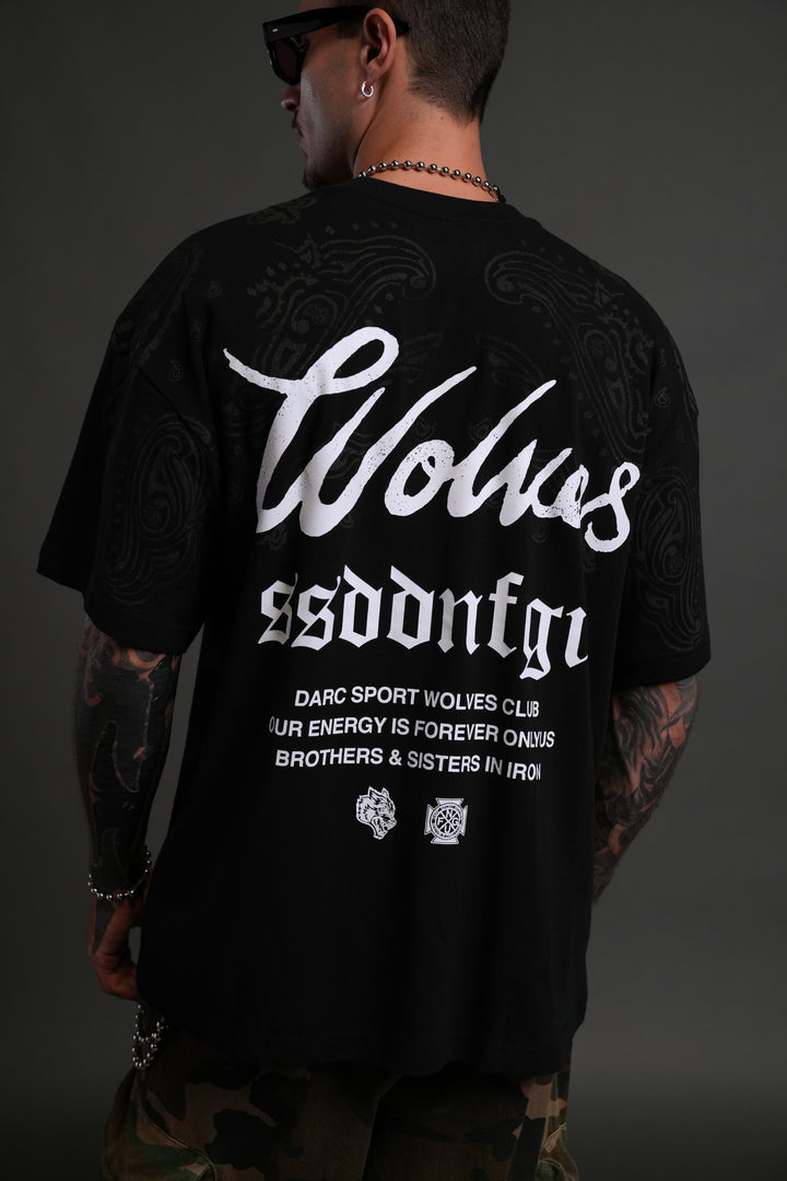 Western Wolves Forever "Premium" Oversized Tee in Black