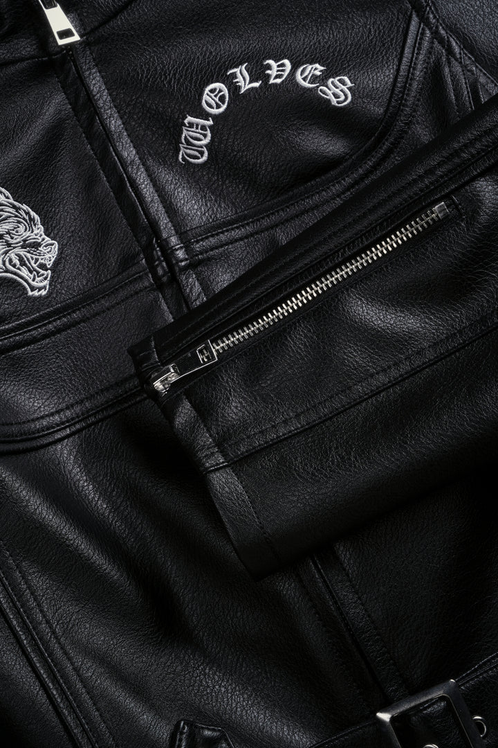 Chopper Wolf Letty Moto Jacket in Black