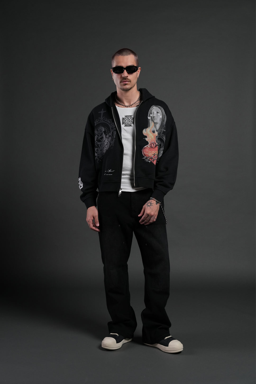 Heart of Thorns Vex Double Zip Hoodie in Black