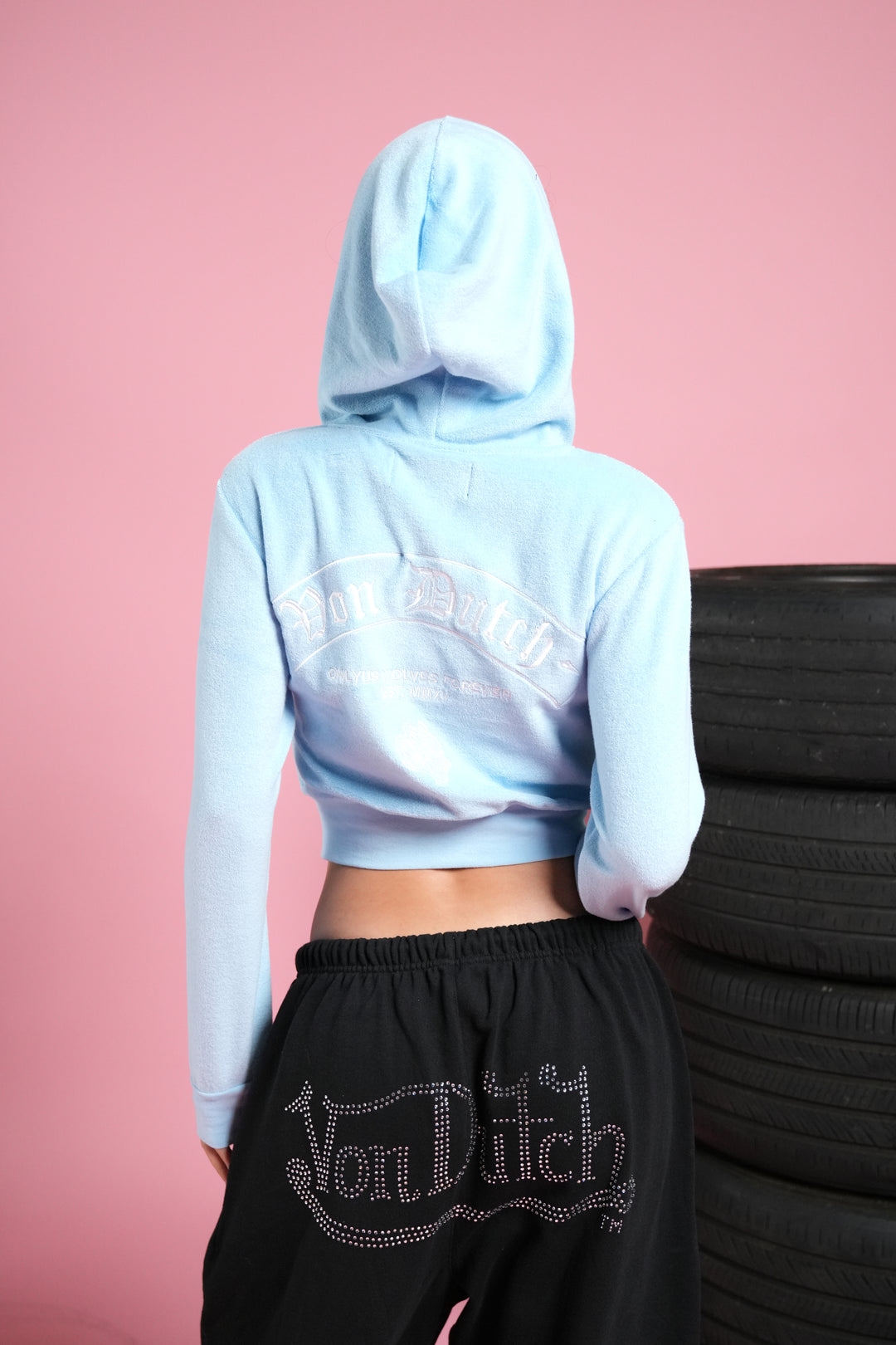 Darc Covenant "Tia" Zip Up Hoodie in Baby Blue